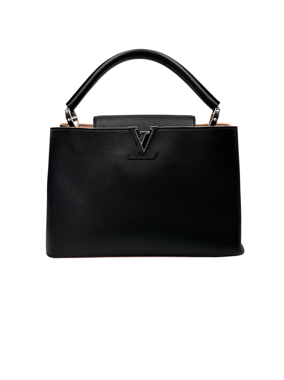 Louis Vuitton Capucines Black Taurillon Leather Handle Bag LV3061