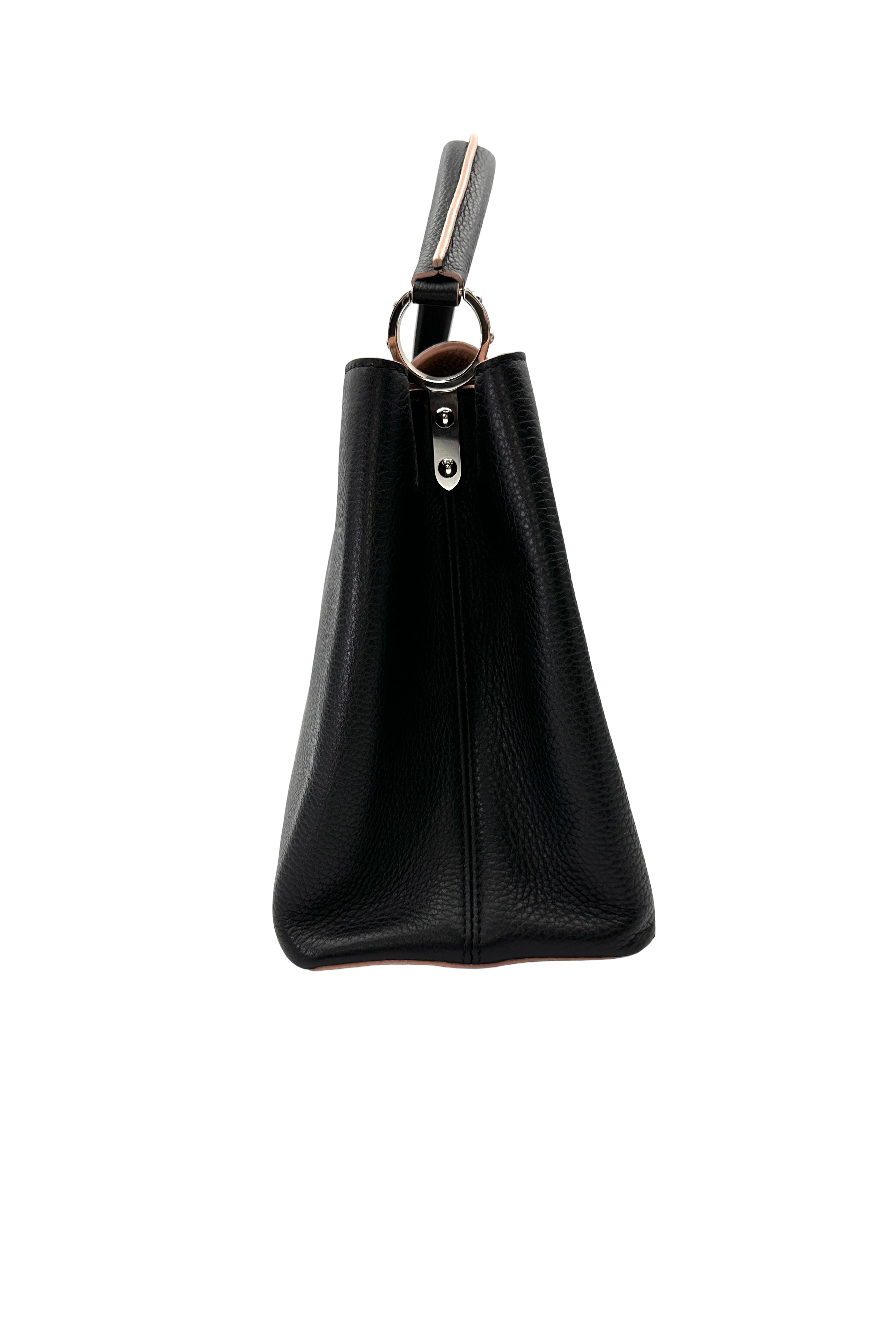 Louis Vuitton Capucines Black Taurillon Leather Handle Bag LV3061