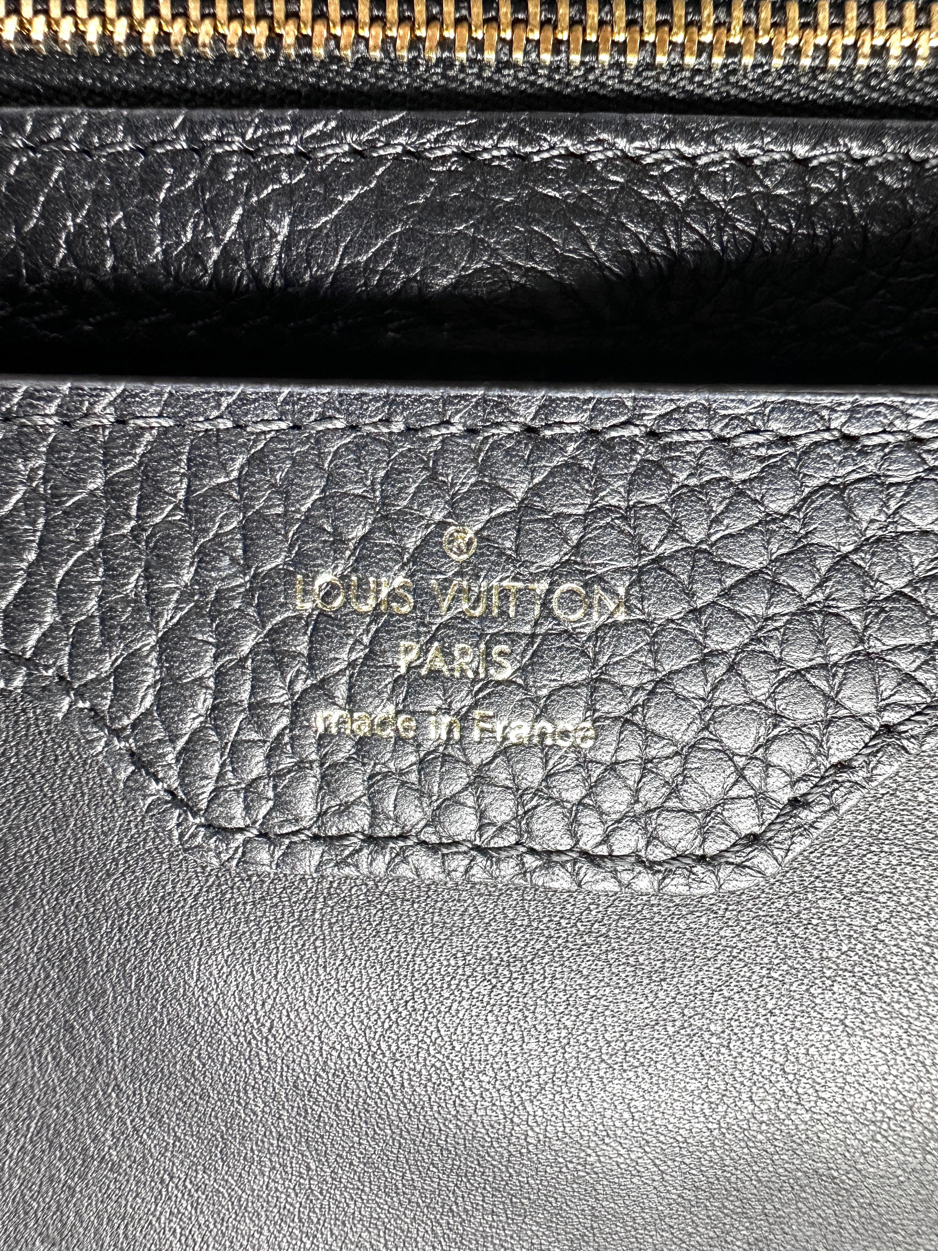 Louis Vuitton Capucines Black Monogram Flowers Top Handle Bag LV3064