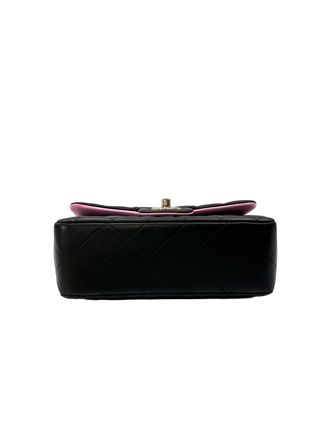 Chanel Black/Pink Quilted Lambskin Top Handle Shoulder Bag(E0***9J) IRIS250