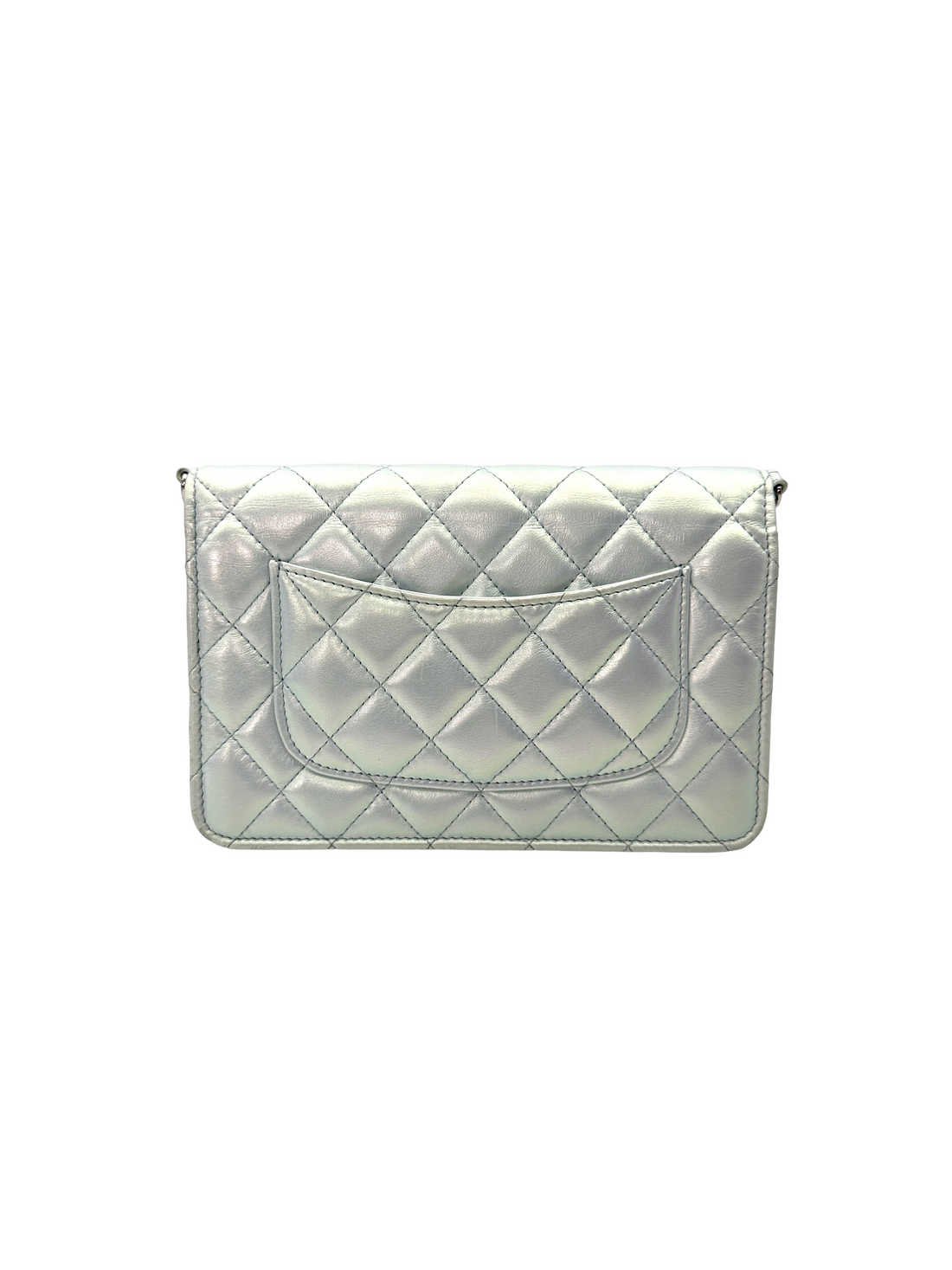 Chanel Iridescent Purple Quilted Leather Small Size Wallet On Chain(LC***9K) CC2199