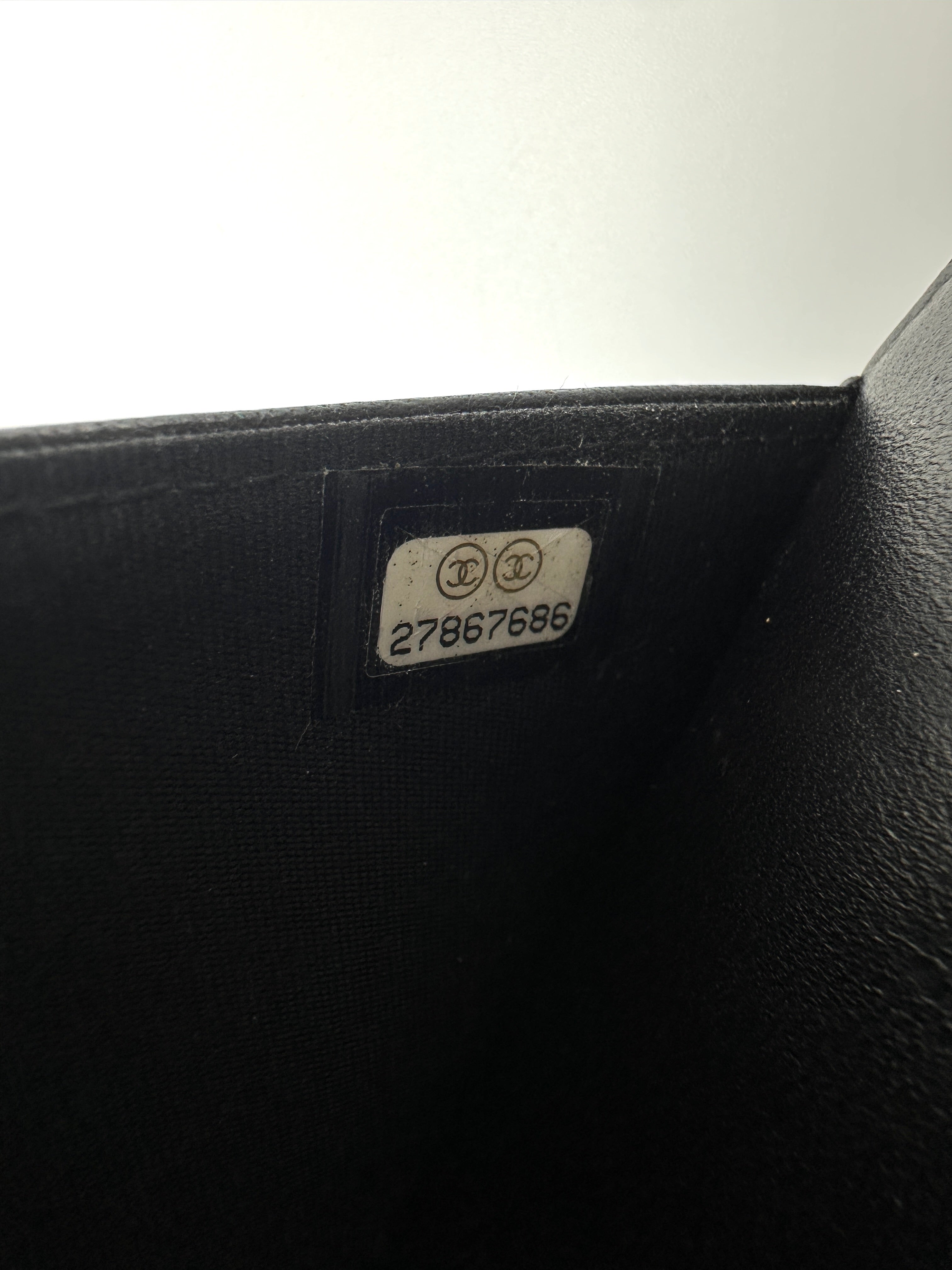 Chanel LeBoy Black Chevron Quilted Lambskin Wallet On Chain(27***86) CC2202