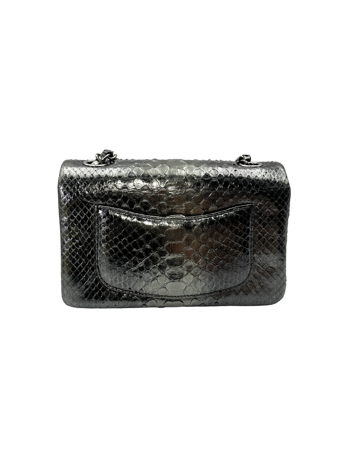 Chanel Classic Flap Metallic So Black Python Leather Shoulder Bag(18***69) CC2212