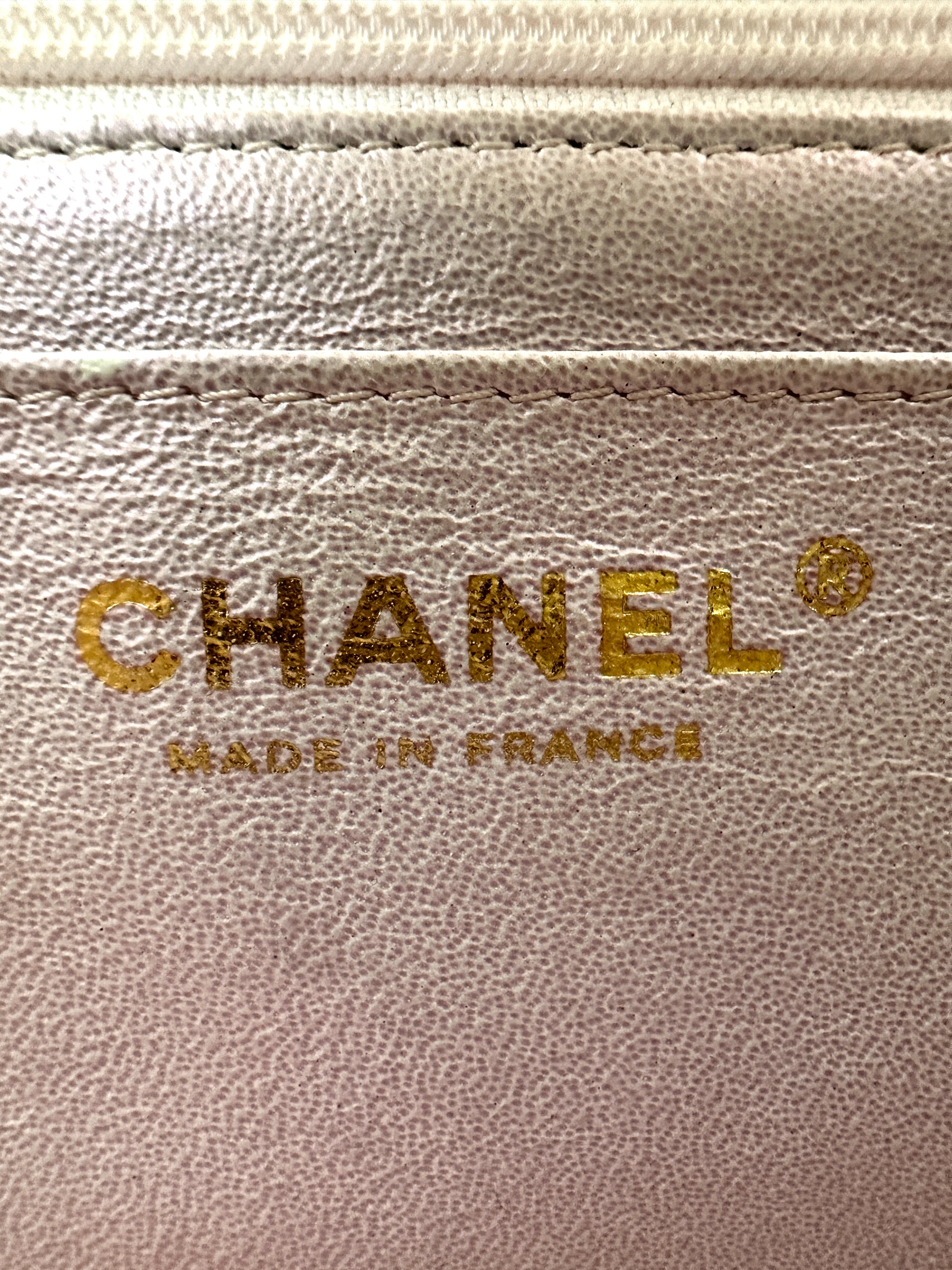 Chanel Classic Flap White Quilted Lambskin Top Handle Shoulder Bag(31***31) CC2207