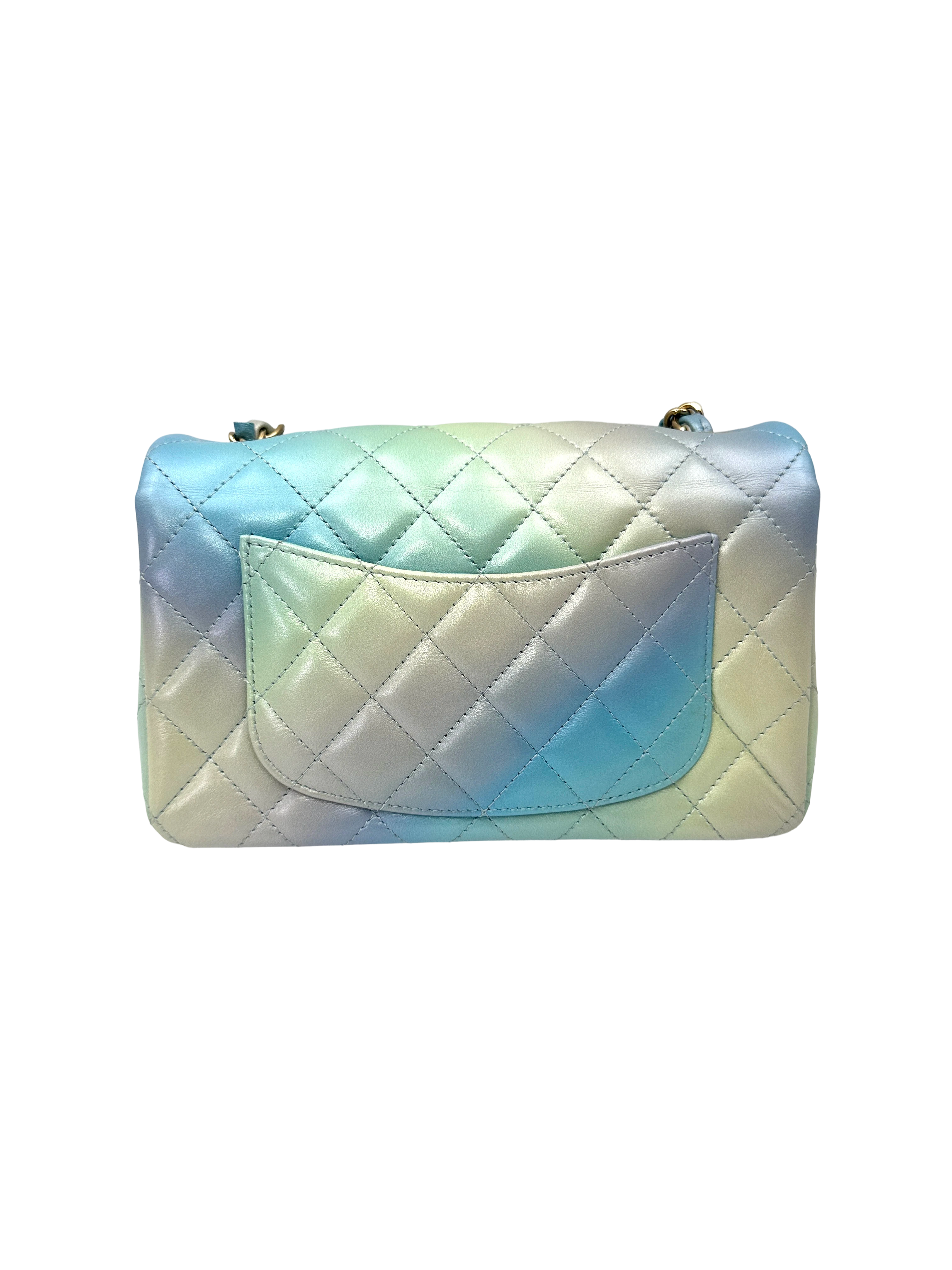Chanel 24P Classic Flap Tie Dye Ombre Quilted Leather Mini Rectangular Flap Bag(HU***4J) CC2208