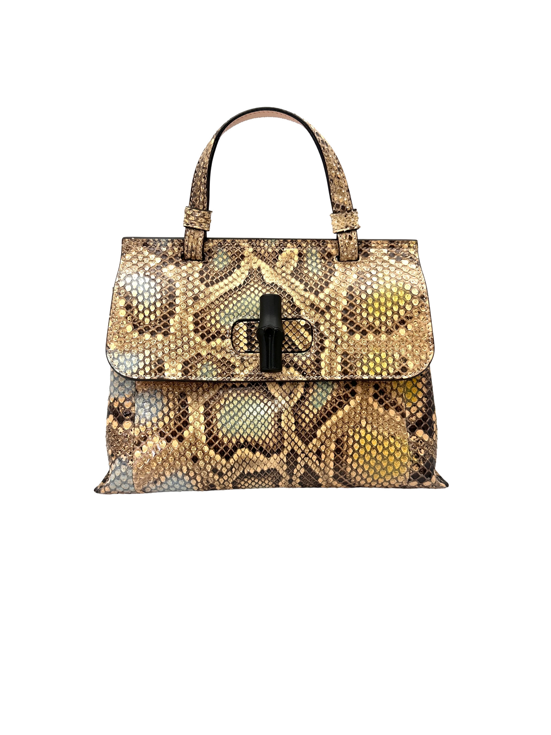 Gucci Bamboo Daily Python Leather Handle Bag GG1351