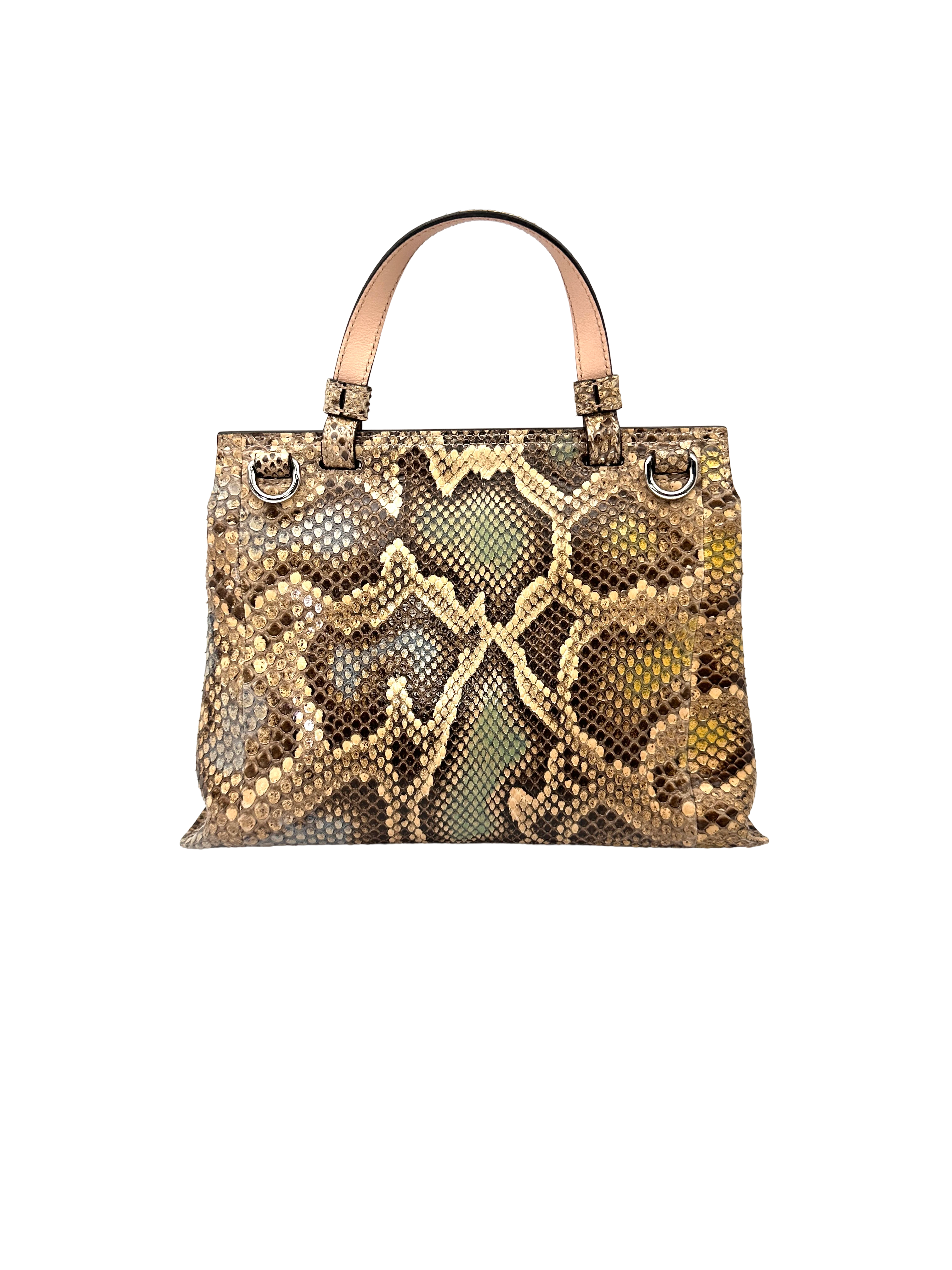 Gucci Bamboo Daily Python Leather Handle Bag GG1351