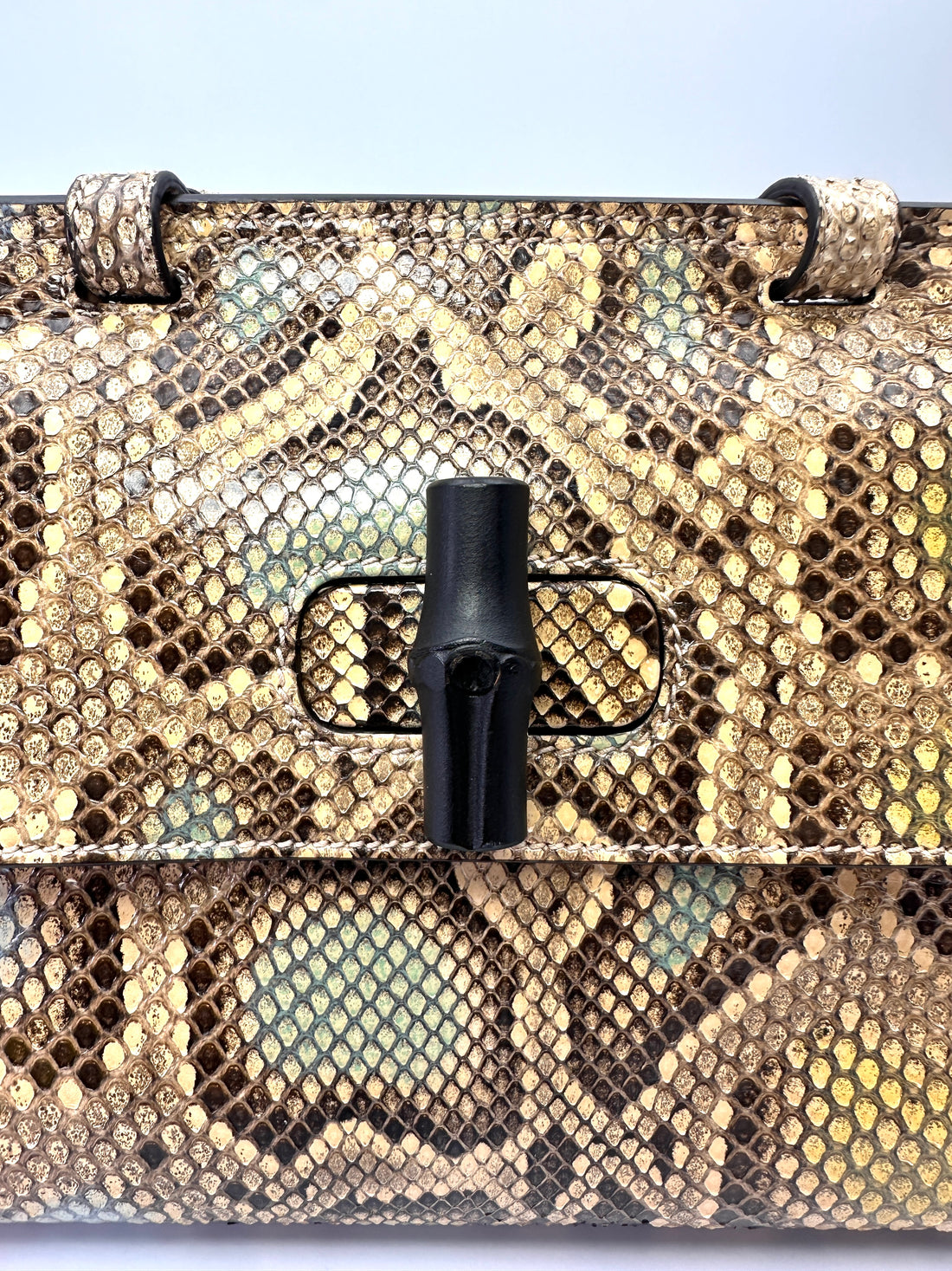 Gucci Bamboo Daily Python Leather Handle Bag GG1351