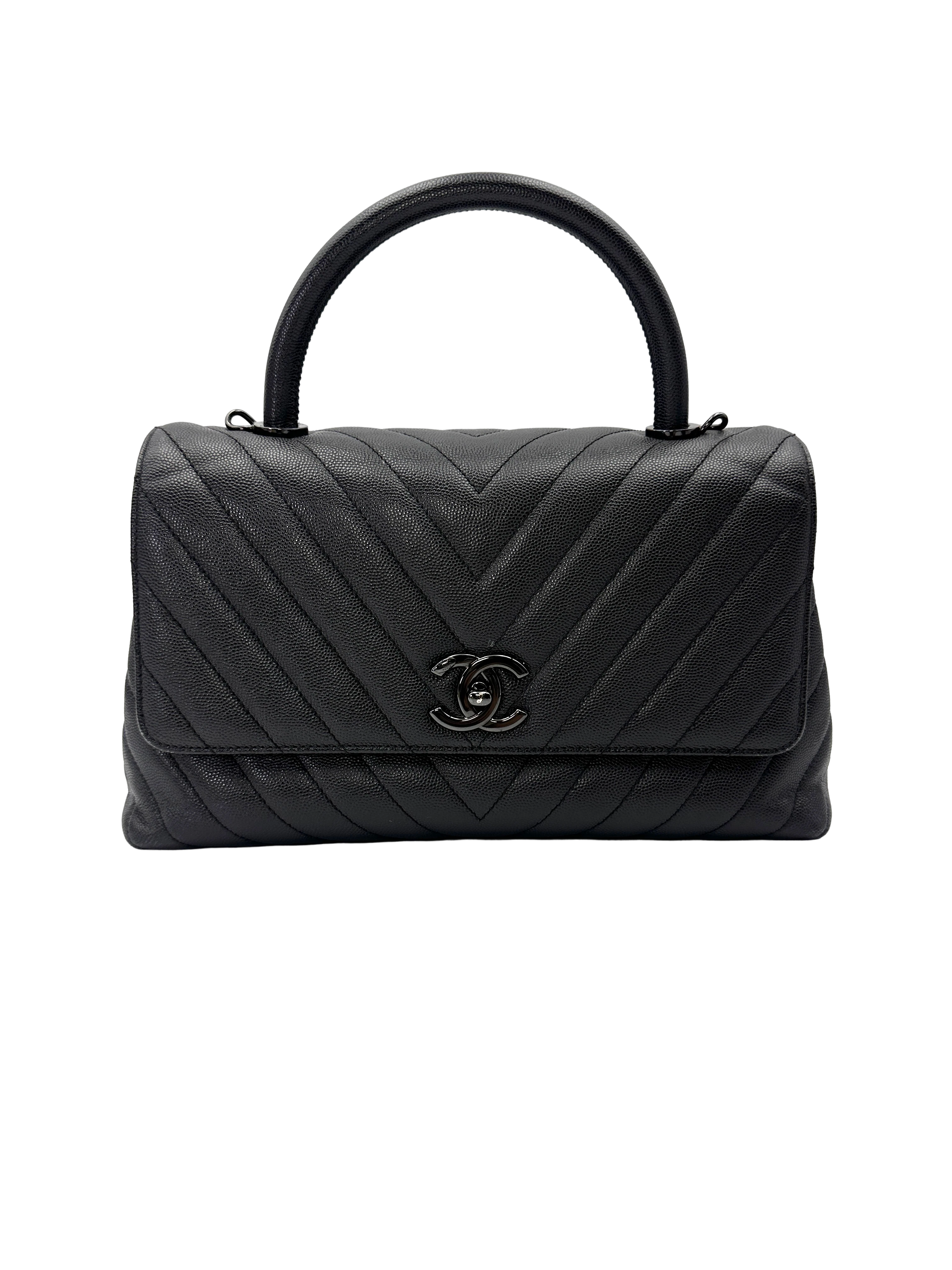 Chanel CoCo Handle So Black Quilted Calfskin Medium Size Shoulder Bag(26***62) CC2210
