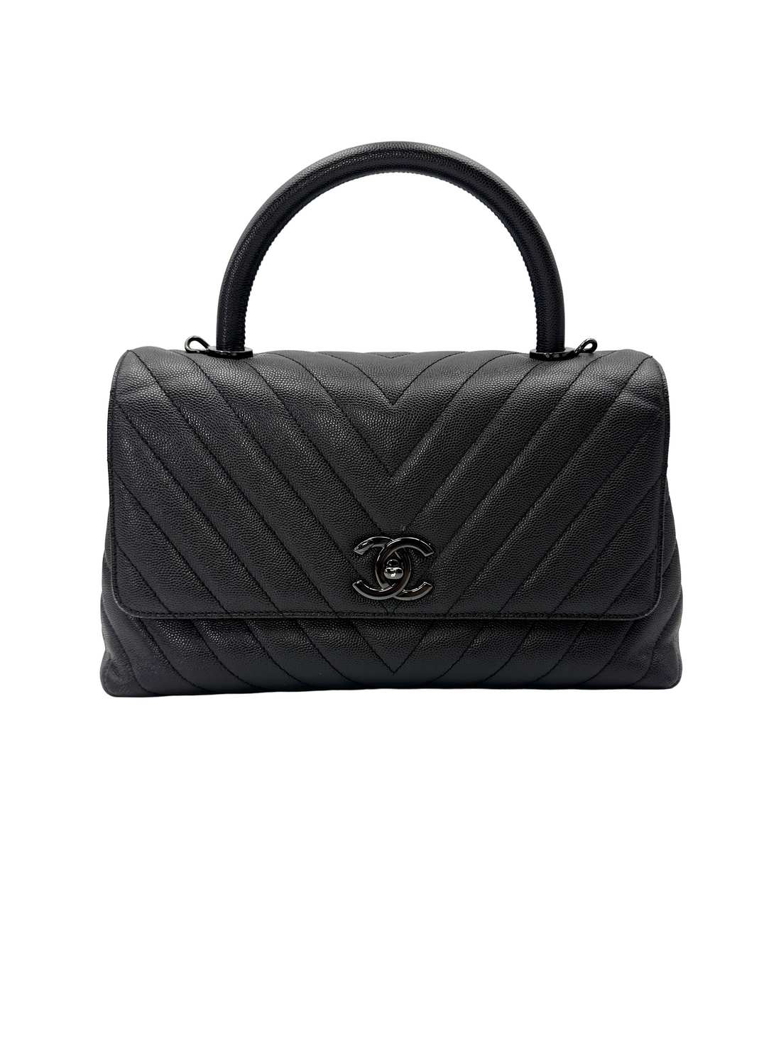 Chanel CoCo Handle So Black Quilted Calfskin Medium Size Shoulder Bag(26***62) CC2210