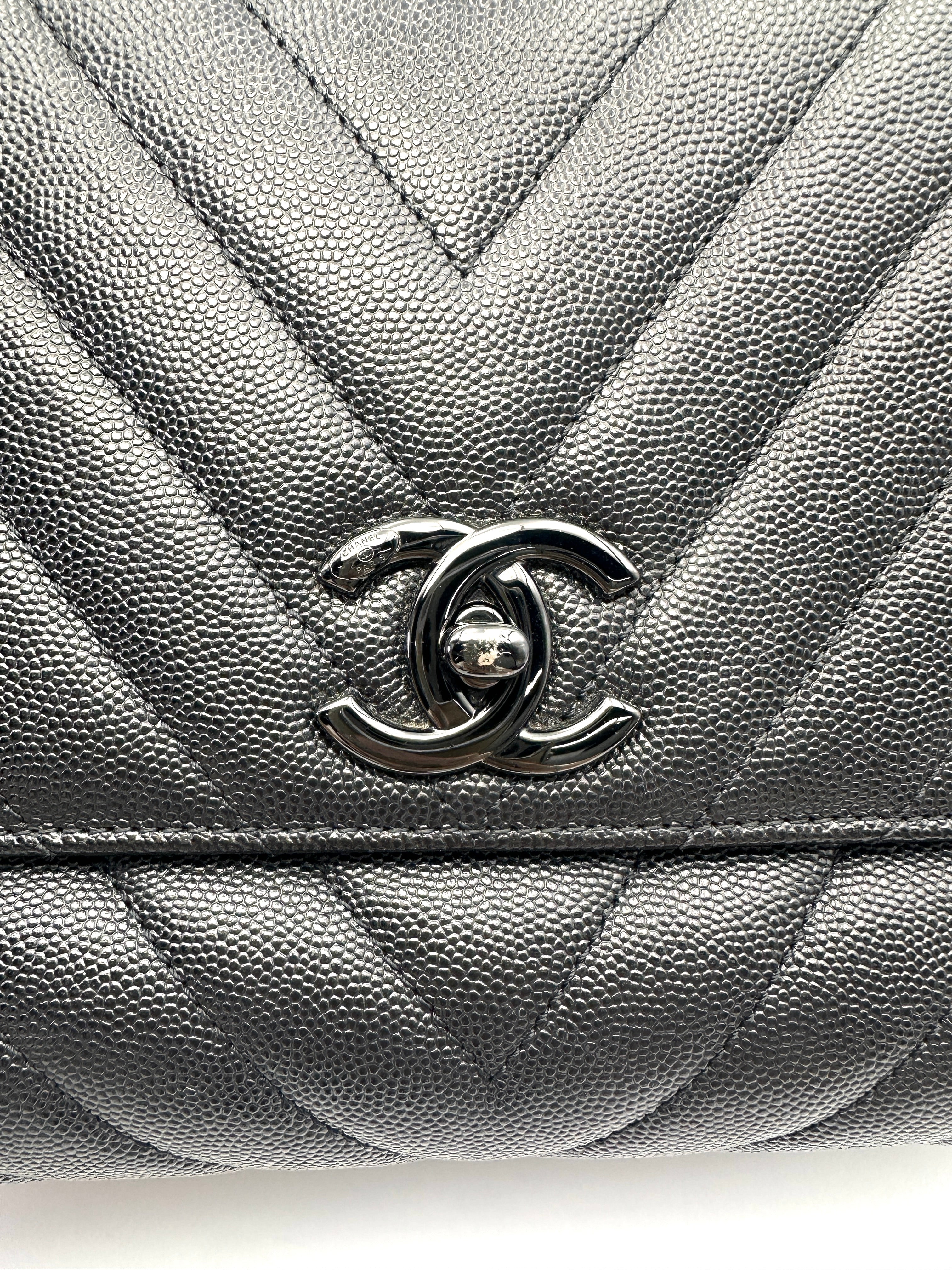 Chanel CoCo Handle So Black Quilted Calfskin Medium Size Shoulder Bag(26***62) CC2210