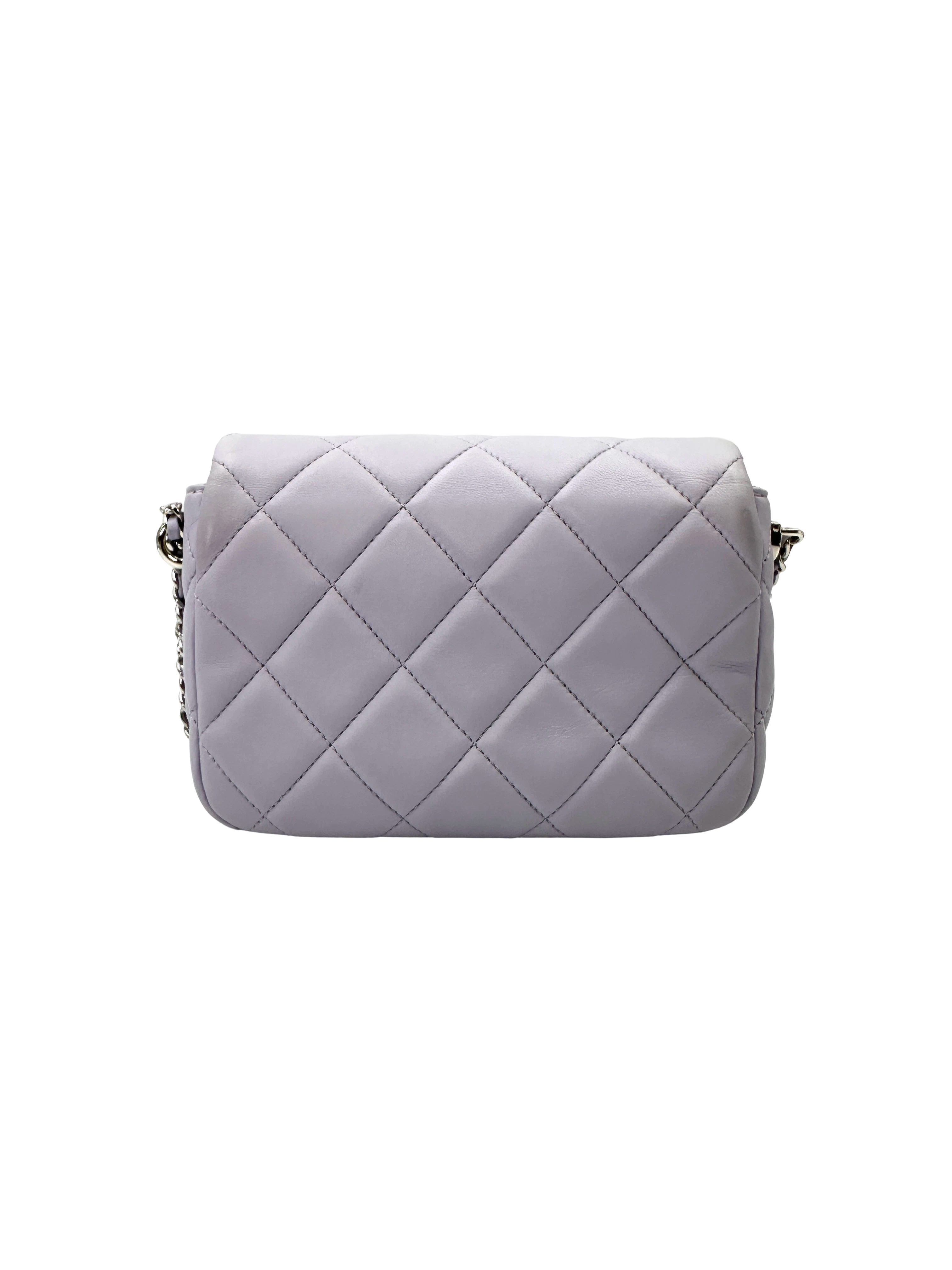 Chanel 21K Iridescent Purple Quilted Leather Chain Shoulder Bag(NN***A3) CC2204