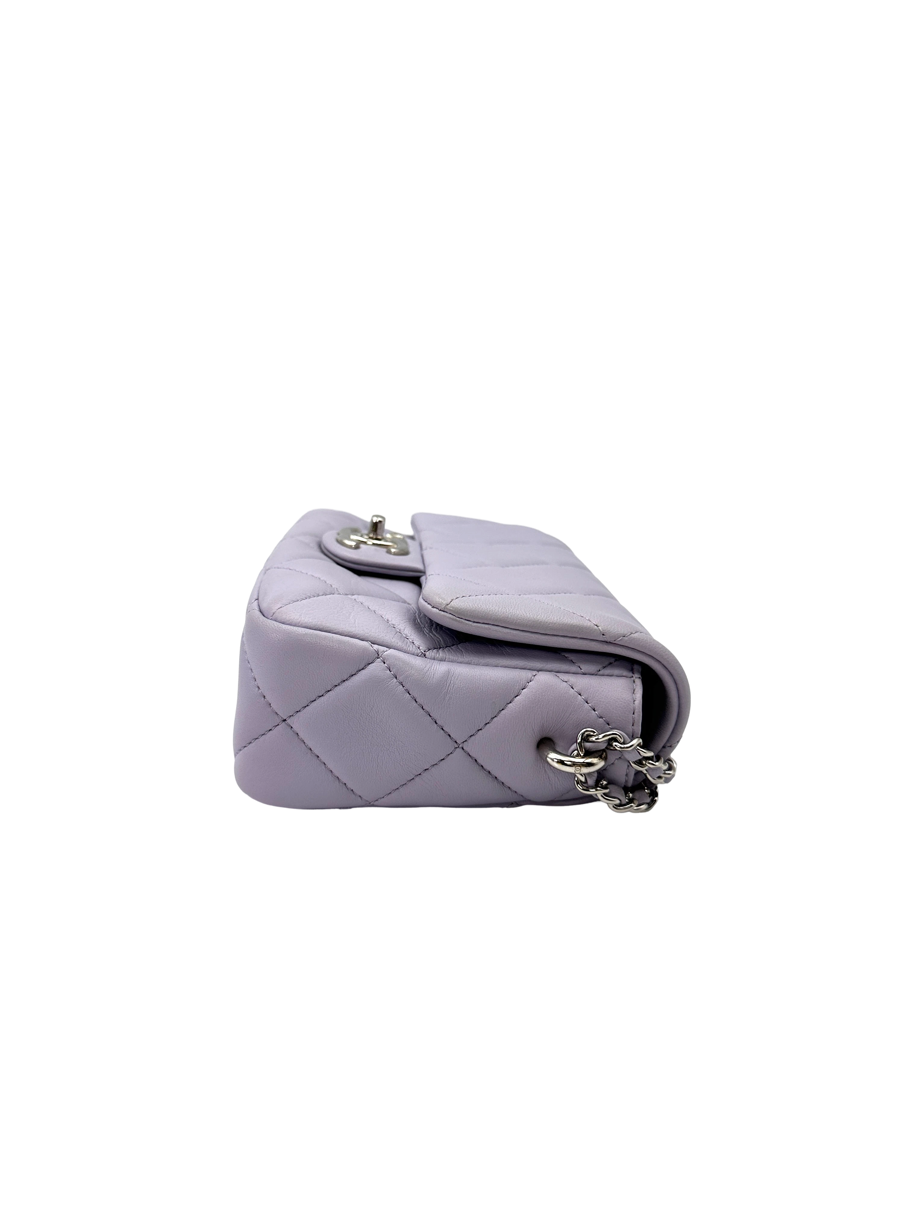 Chanel 21K Iridescent Purple Quilted Leather Chain Shoulder Bag(NN***A3) CC2204
