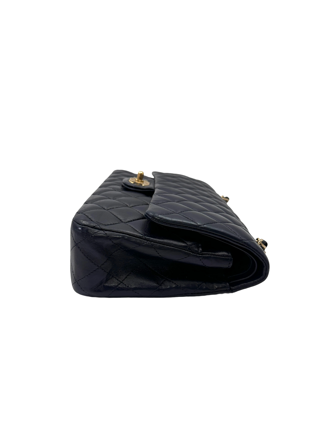 Chanel Classic Flap Black Quilted Lambskin Medium Size Shoulder Bag With Gold Buckle(20***18) CC2205