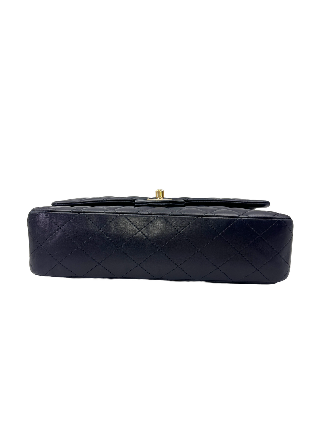 Chanel Classic Flap Black Quilted Lambskin Medium Size Shoulder Bag With Gold Buckle(20***18) CC2205