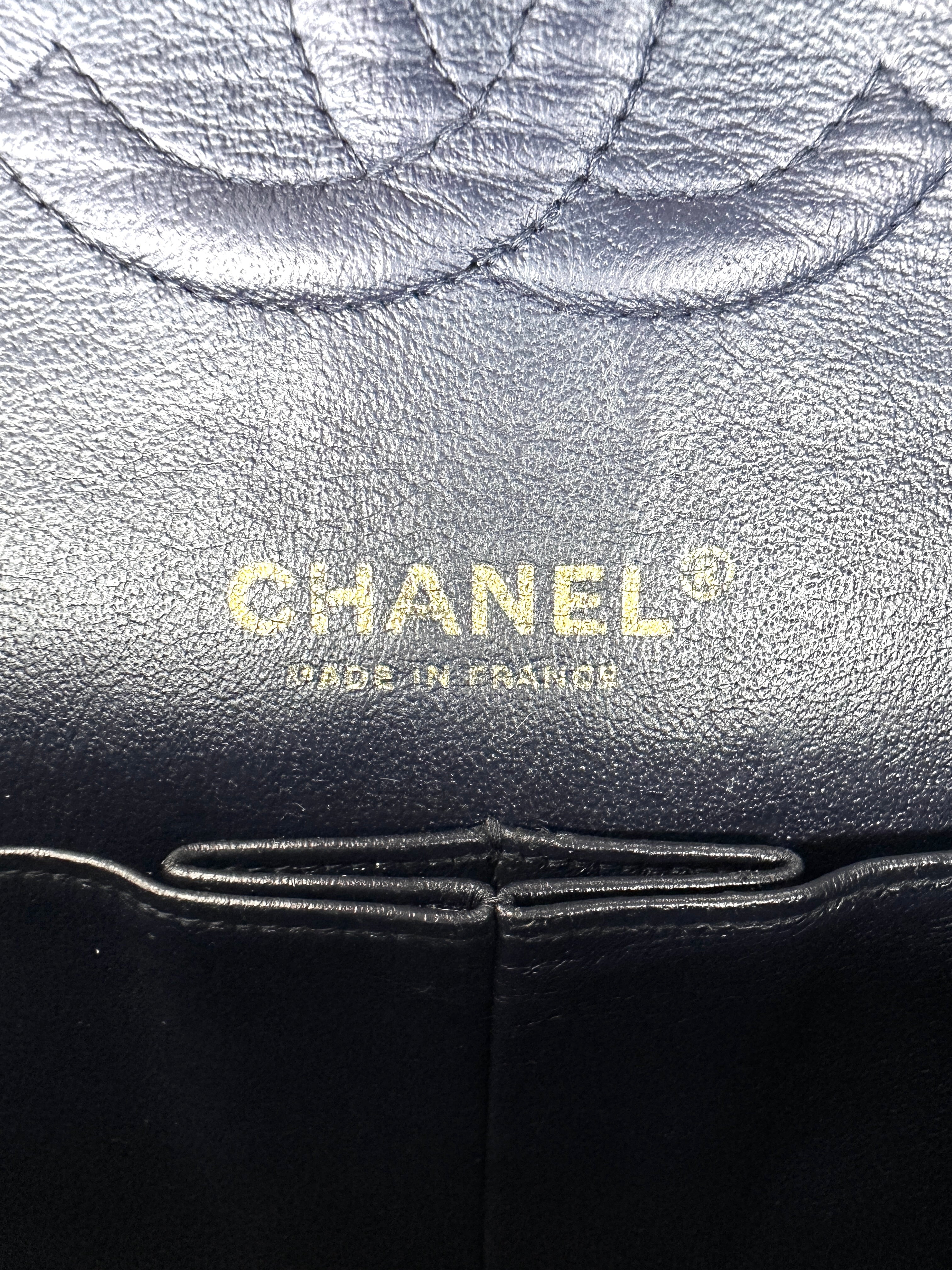 Chanel Classic Flap Black Quilted Lambskin Medium Size Shoulder Bag With Gold Buckle(20***18) CC2205