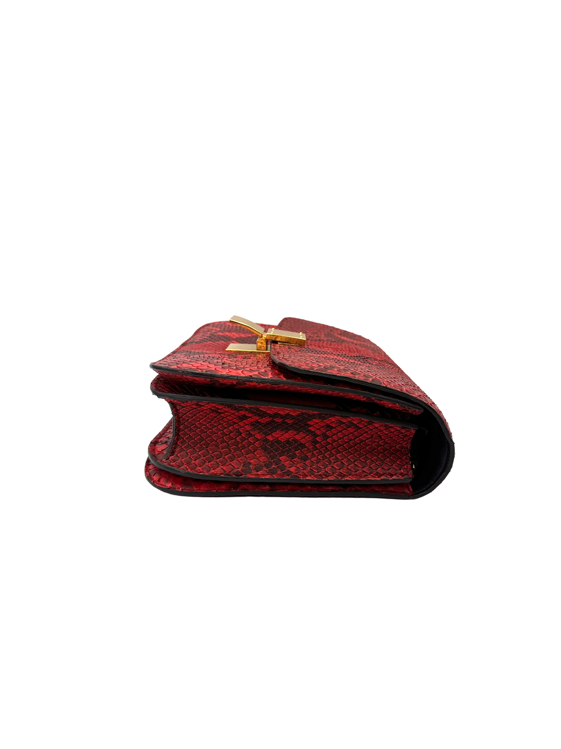 Celine Classic Box Red Python Leather Medium Size Flap Bag CE176