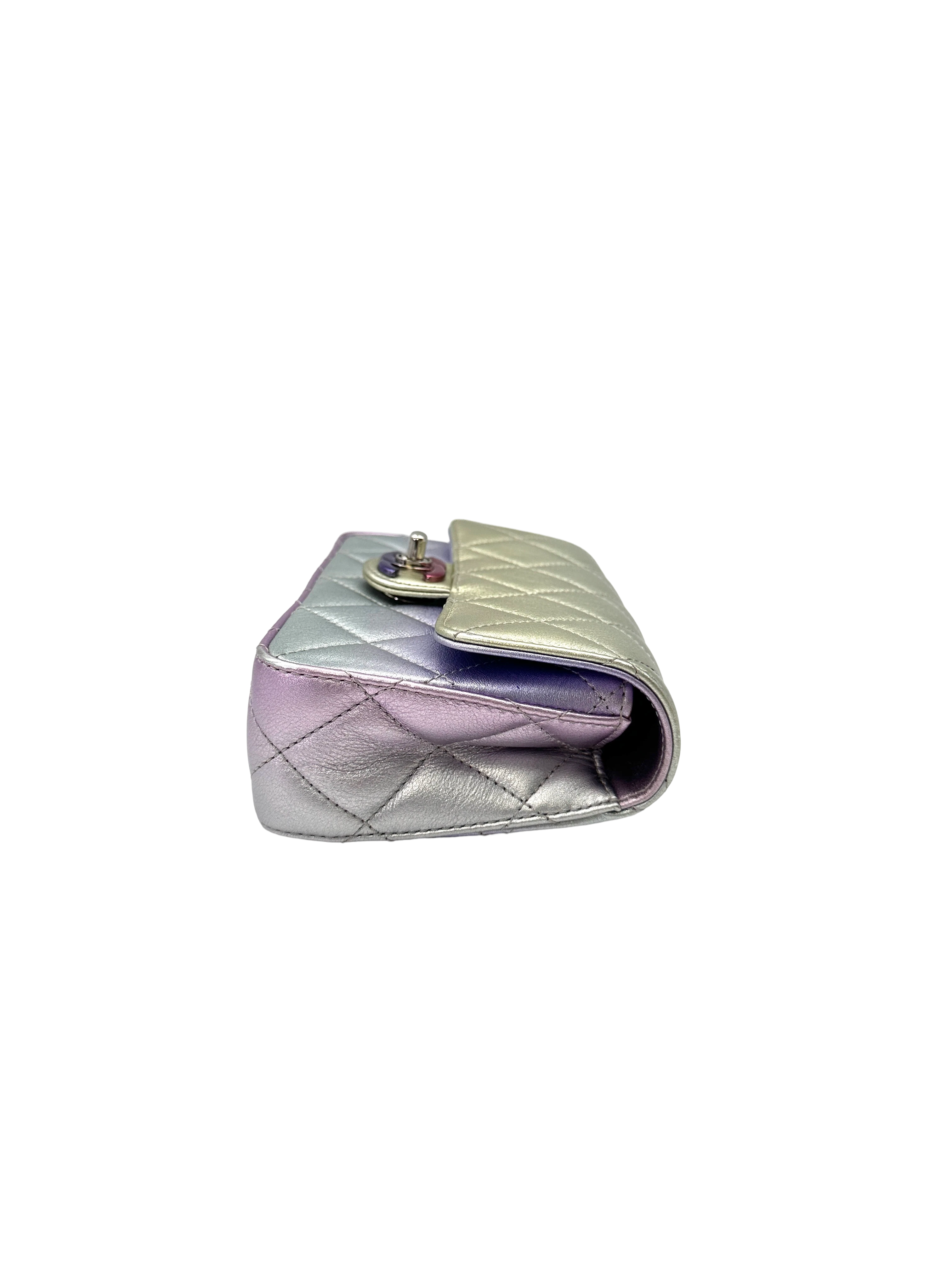 Chanel 21K Iridescent Purple Quilted Leather Shoulder Bag(J8***L2) CC2203