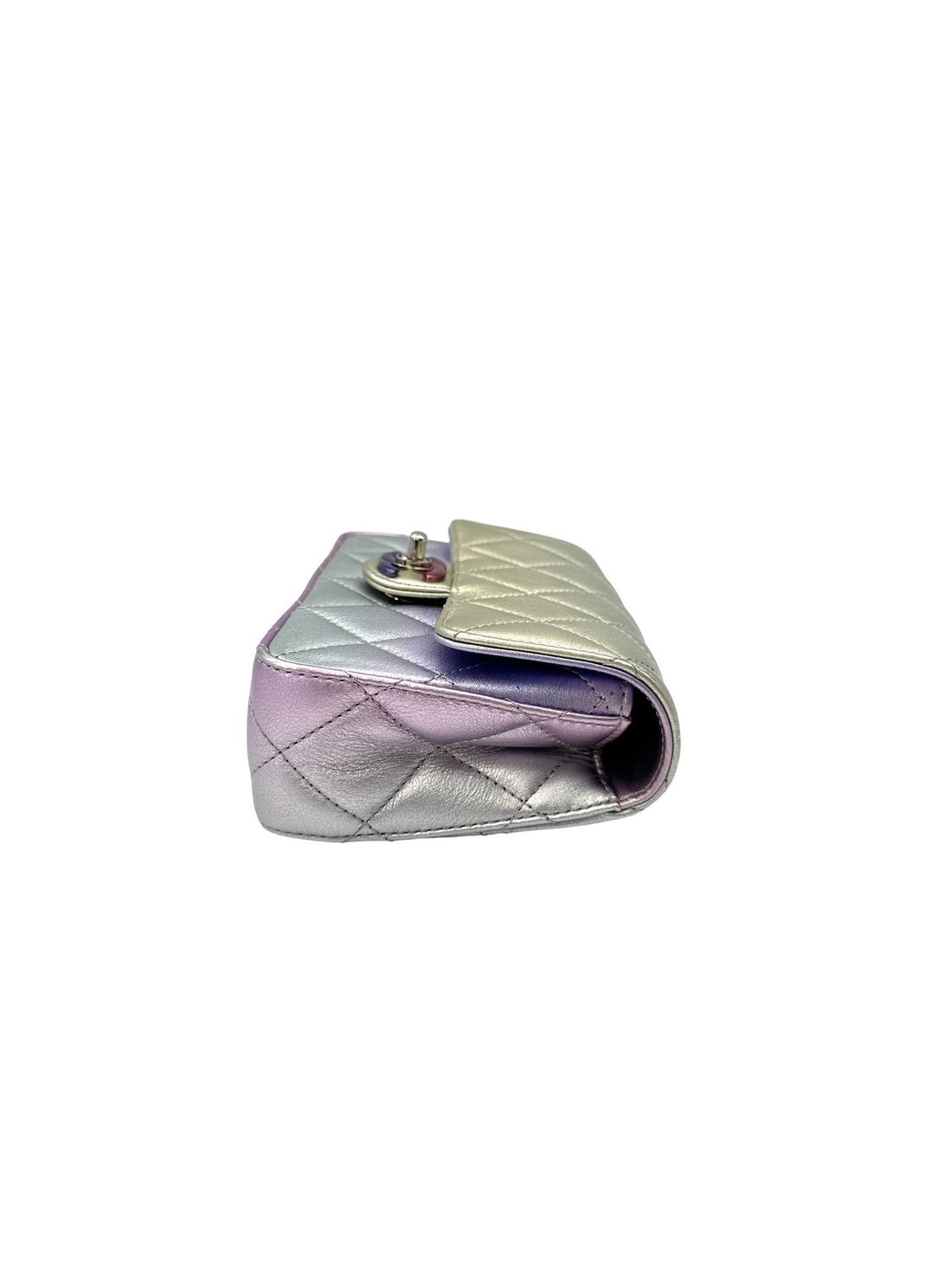 Chanel 21K Iridescent Purple Quilted Leather Shoulder Bag(J8***L2) CC2203