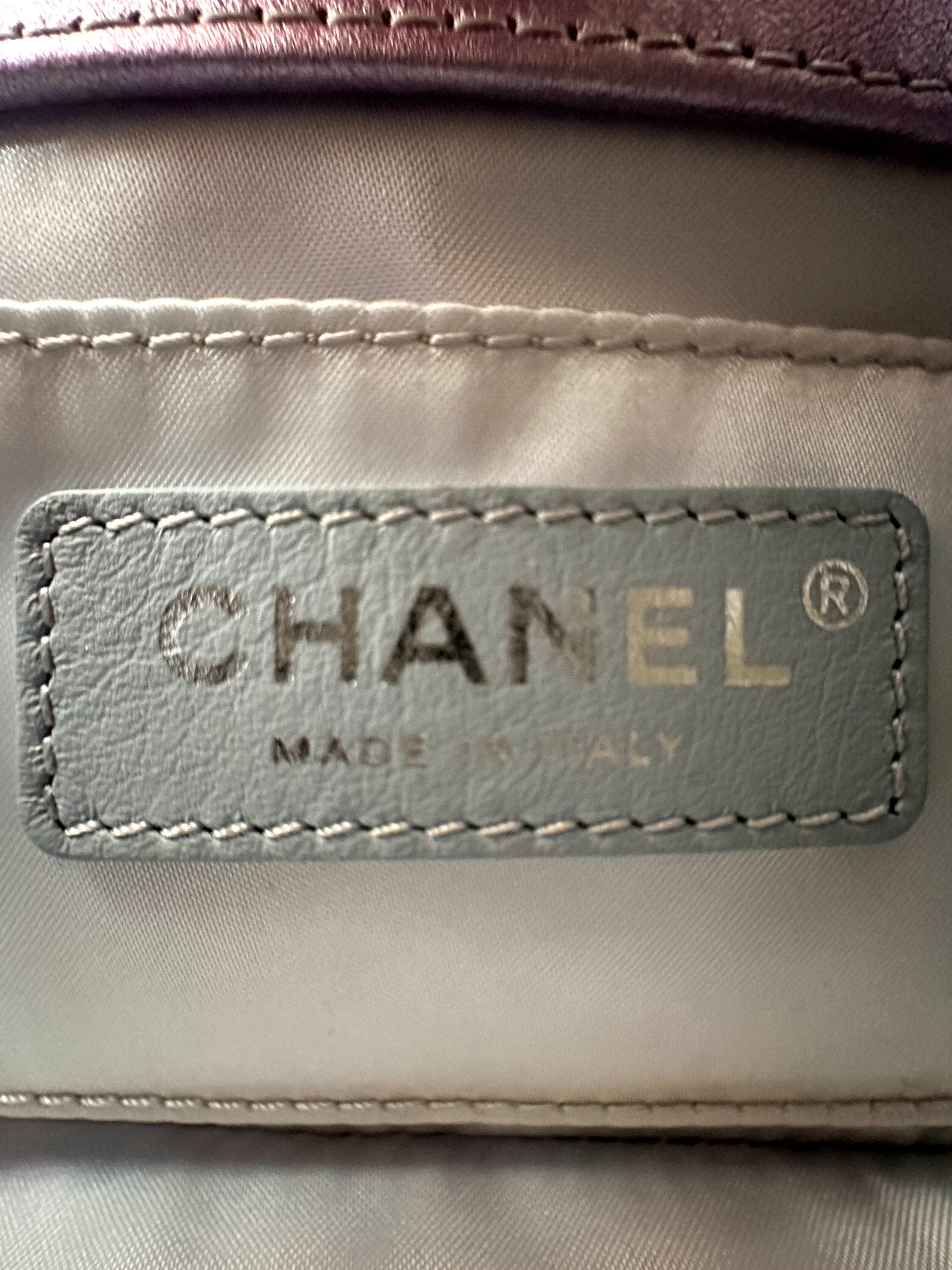 Chanel 21K Iridescent Purple Quilted Leather Shoulder Bag(J8***L2) CC2203
