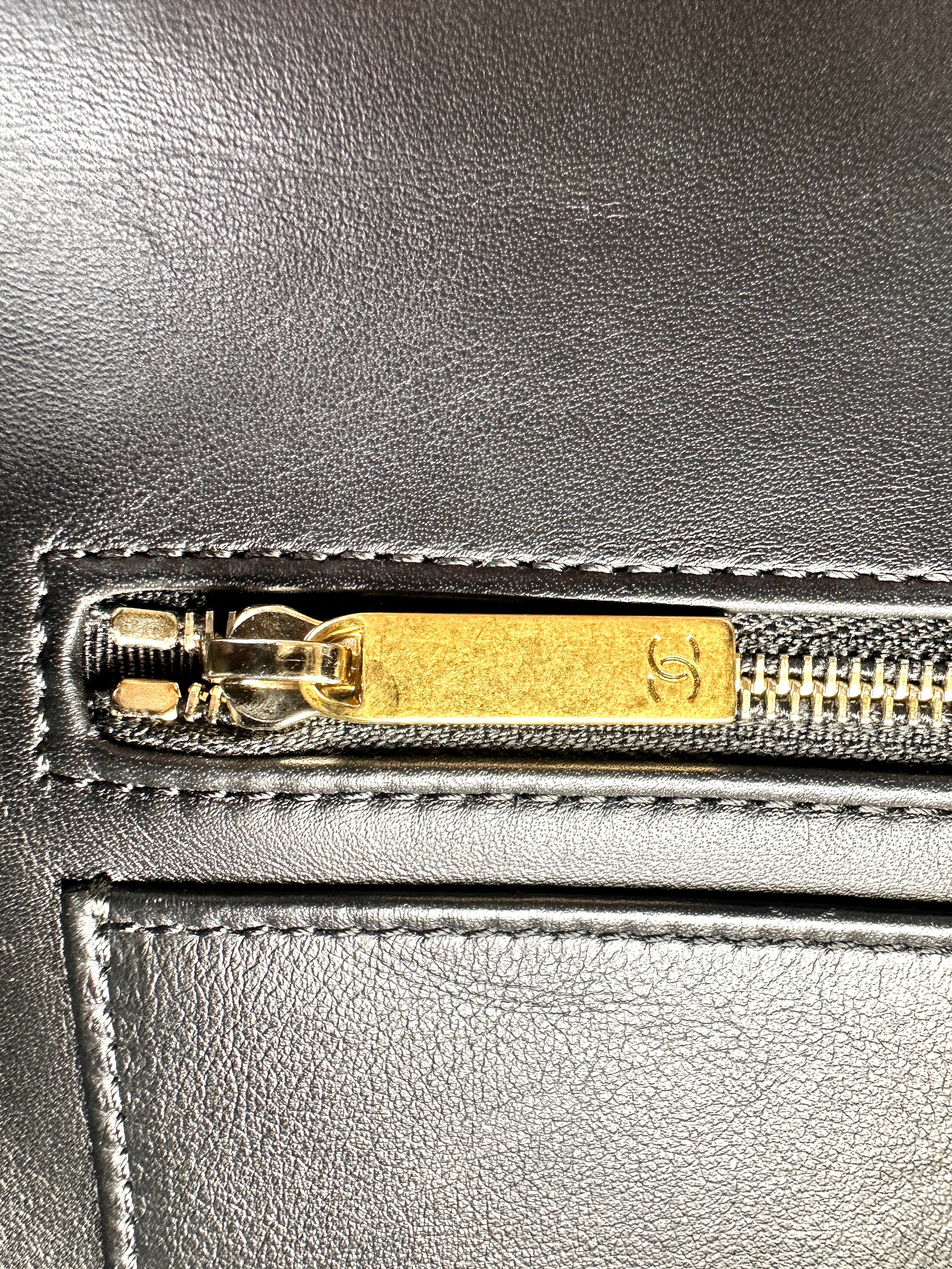Chanel Classic Flap Black Python Leather Shoulder Bag With Gold Hardware(24***13) CC2218