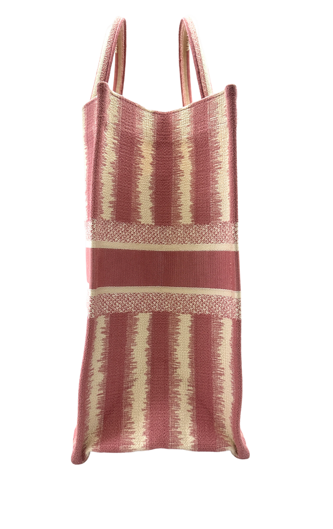 Christian Dior Pink Striped Canvas Large Size Book Tote Bag DR813