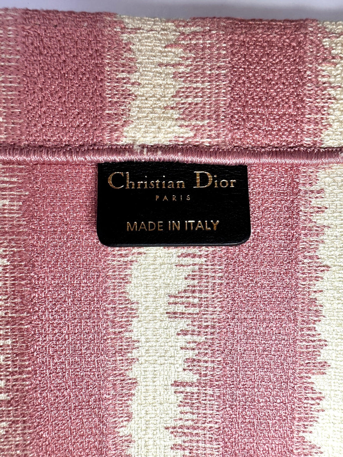 Christian Dior Pink Striped Canvas Large Size Book Tote Bag DR813