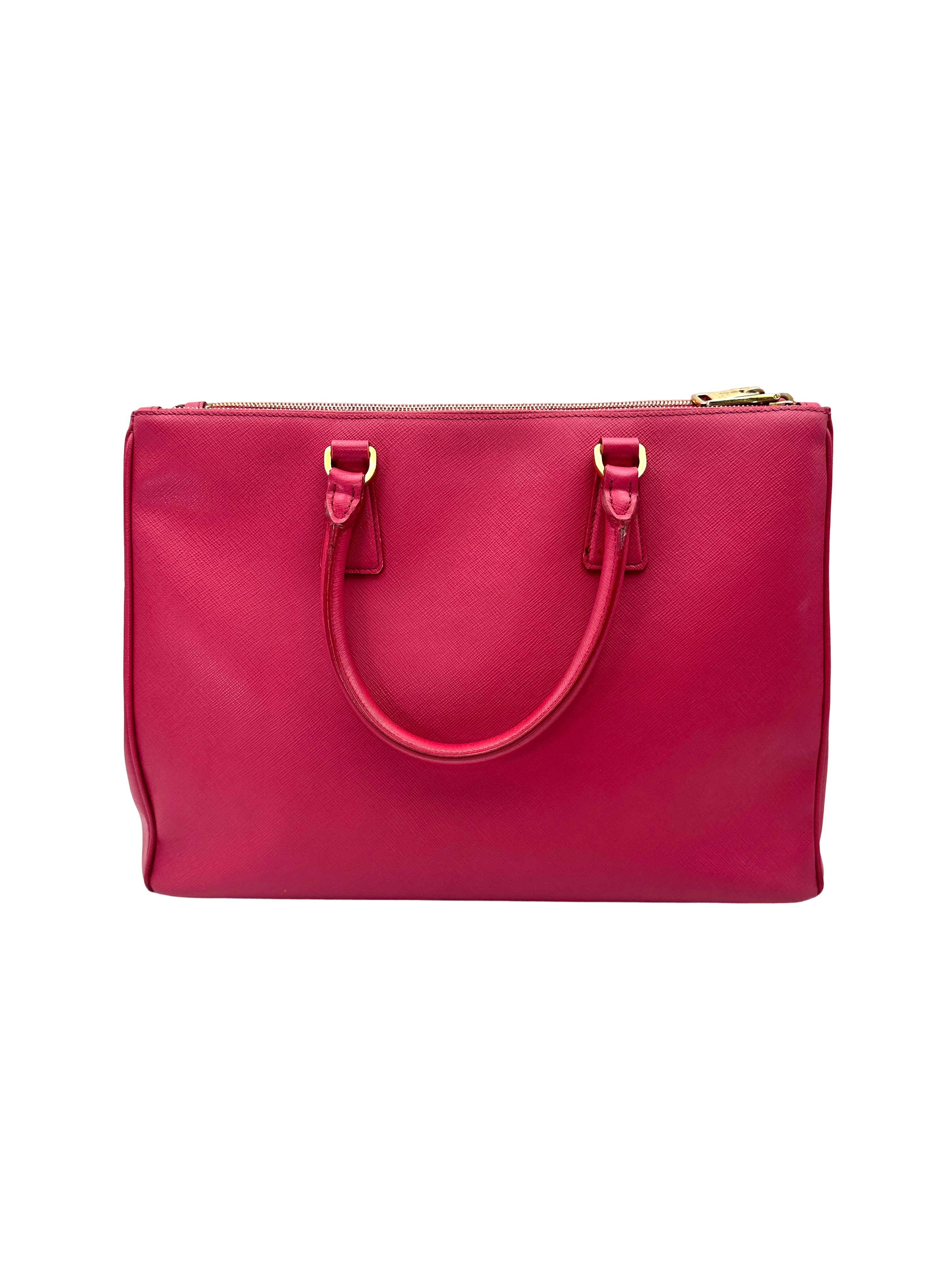 Prada Galleria Pink Saffiano Leather Handle Bag PR502