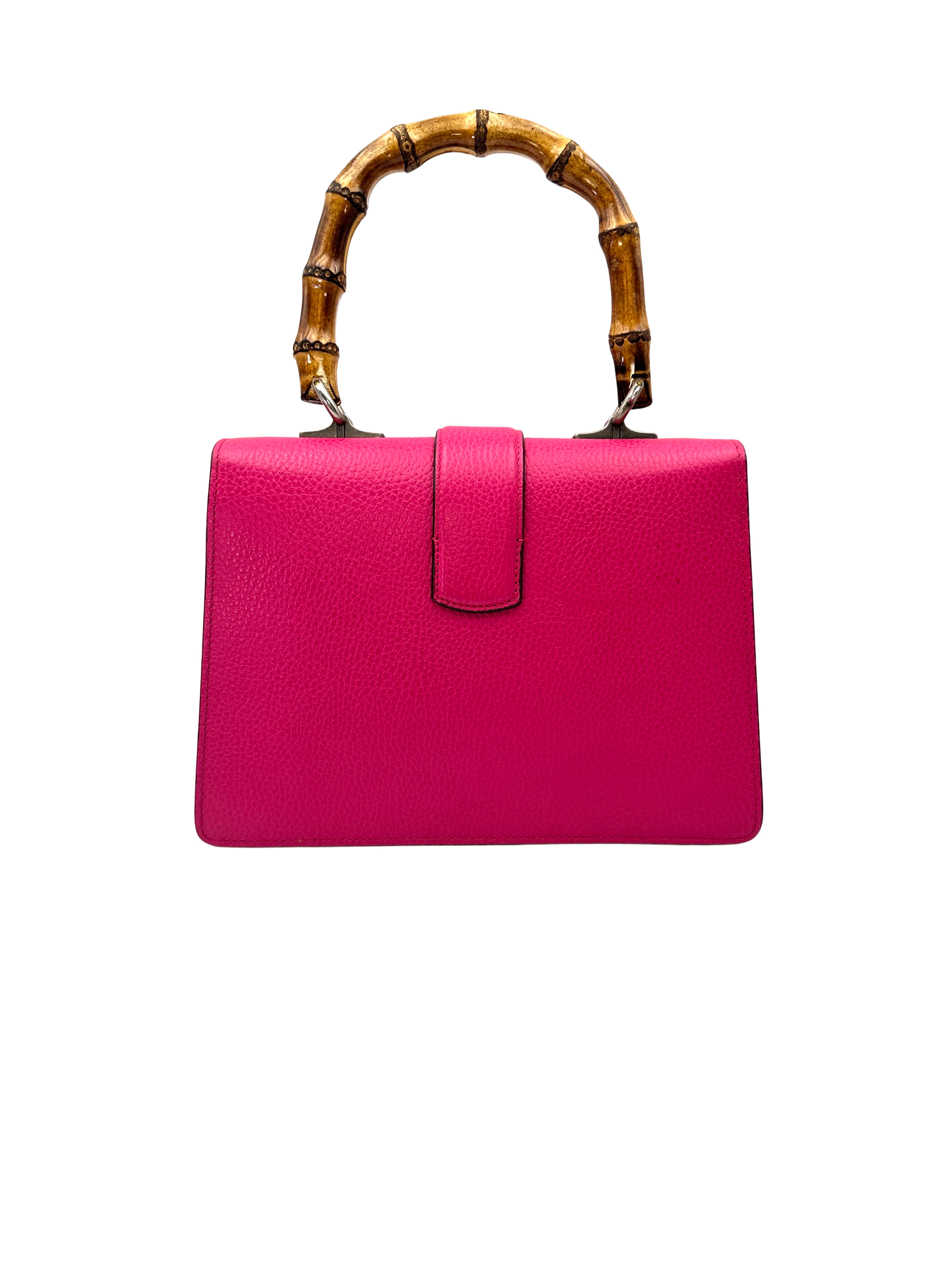 Gucci Dionysus Pink Leather Bamboo Medium Size Handle Bag GG1350