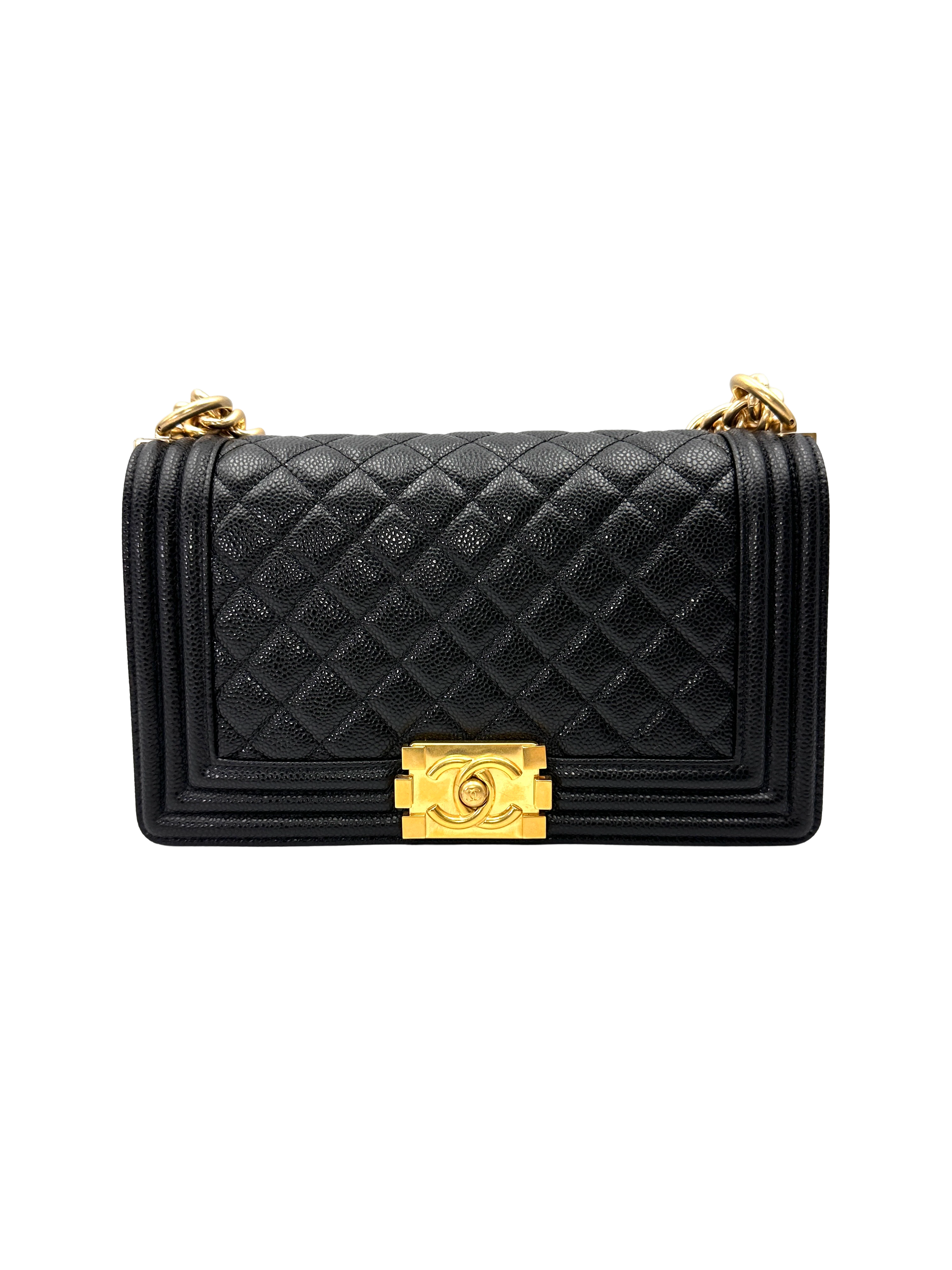 Chanel LeBoy Black Quilted Leather Flap Bag With Gold Buckle(12***21) CC2211