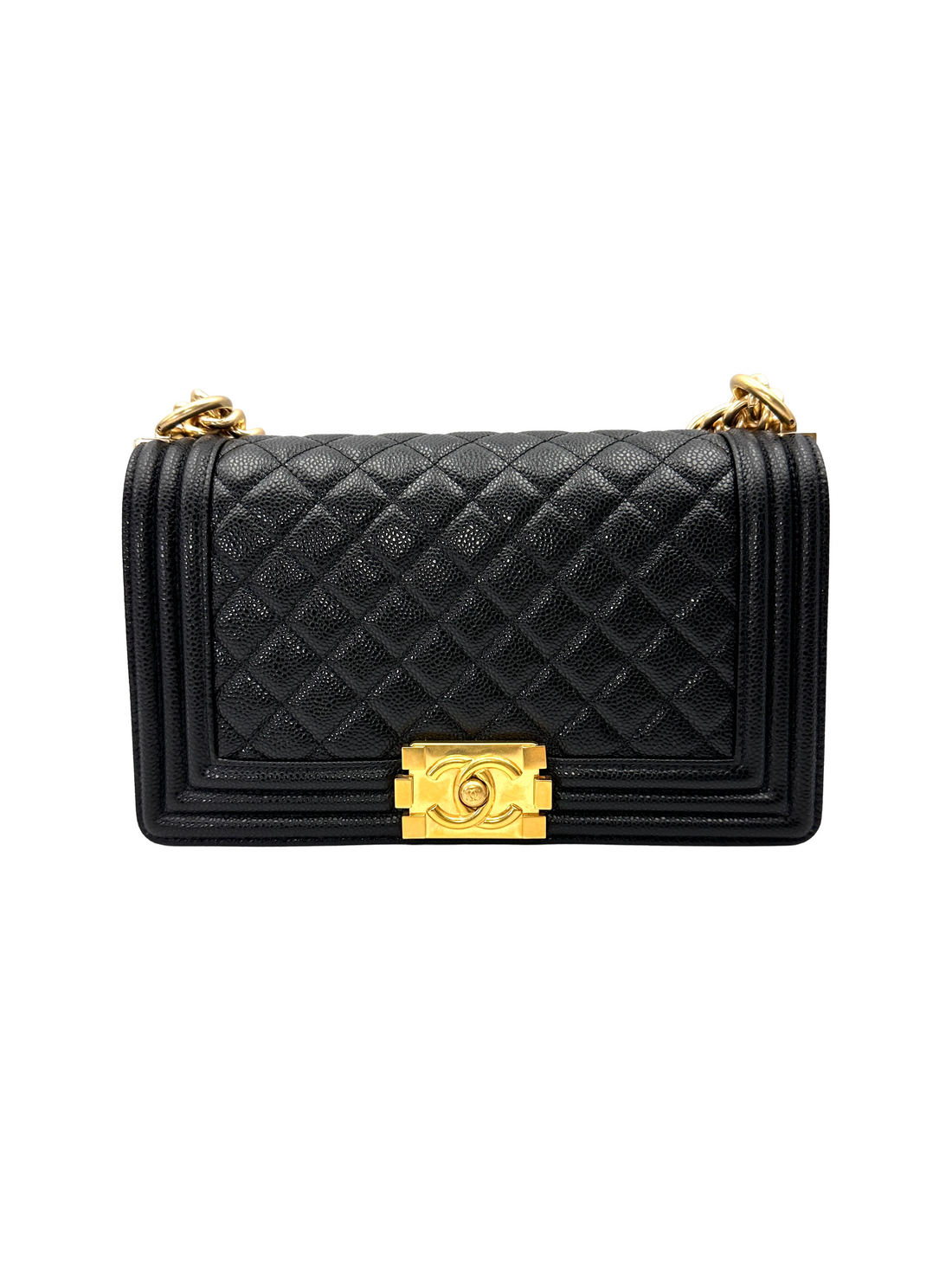 Chanel LeBoy Black Quilted Leather Flap Bag With Gold Buckle(12***21) CC2211