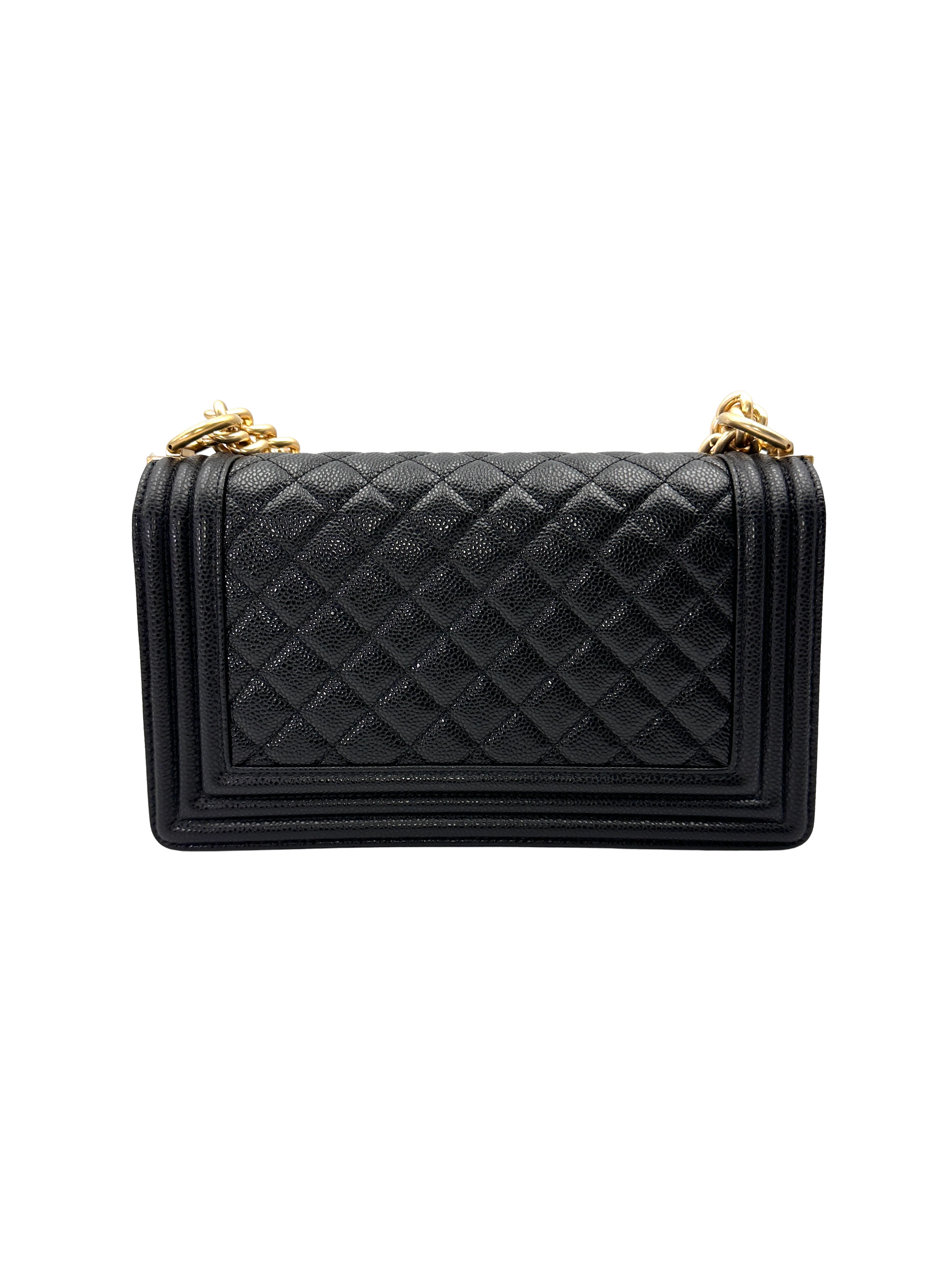 Chanel LeBoy Black Quilted Leather Flap Bag With Gold Buckle(12***21) CC2211
