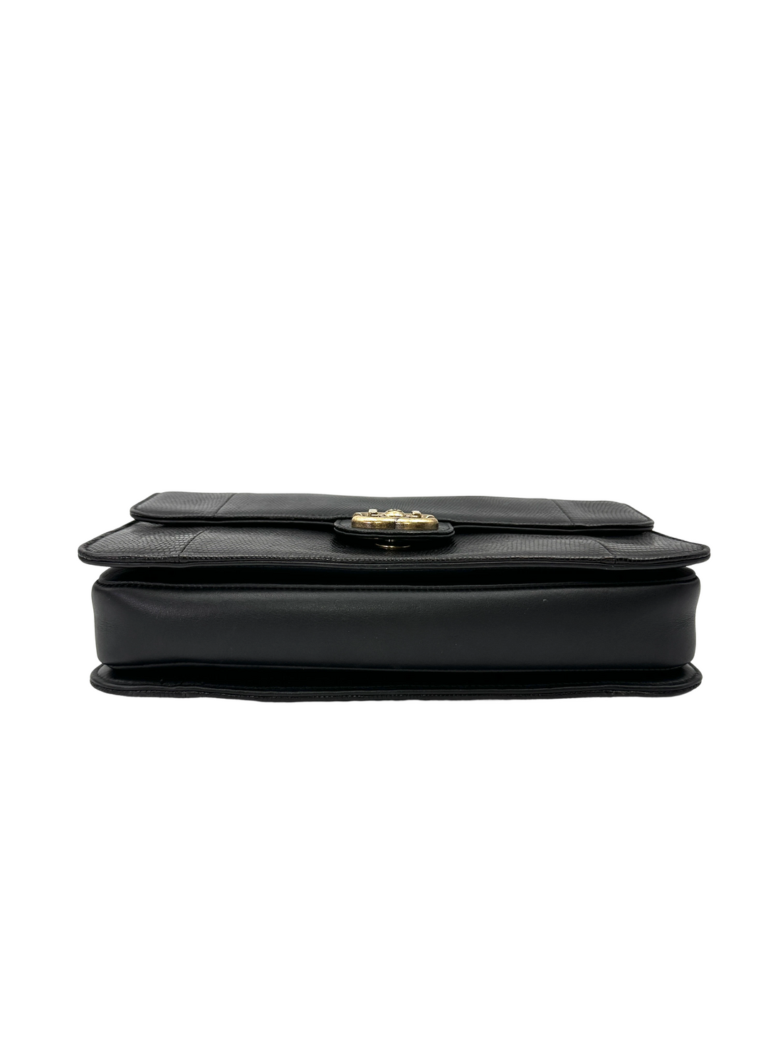 Chanel Black Lizard Leather Flap Bag With Gold Hardware(17***45) CC2213