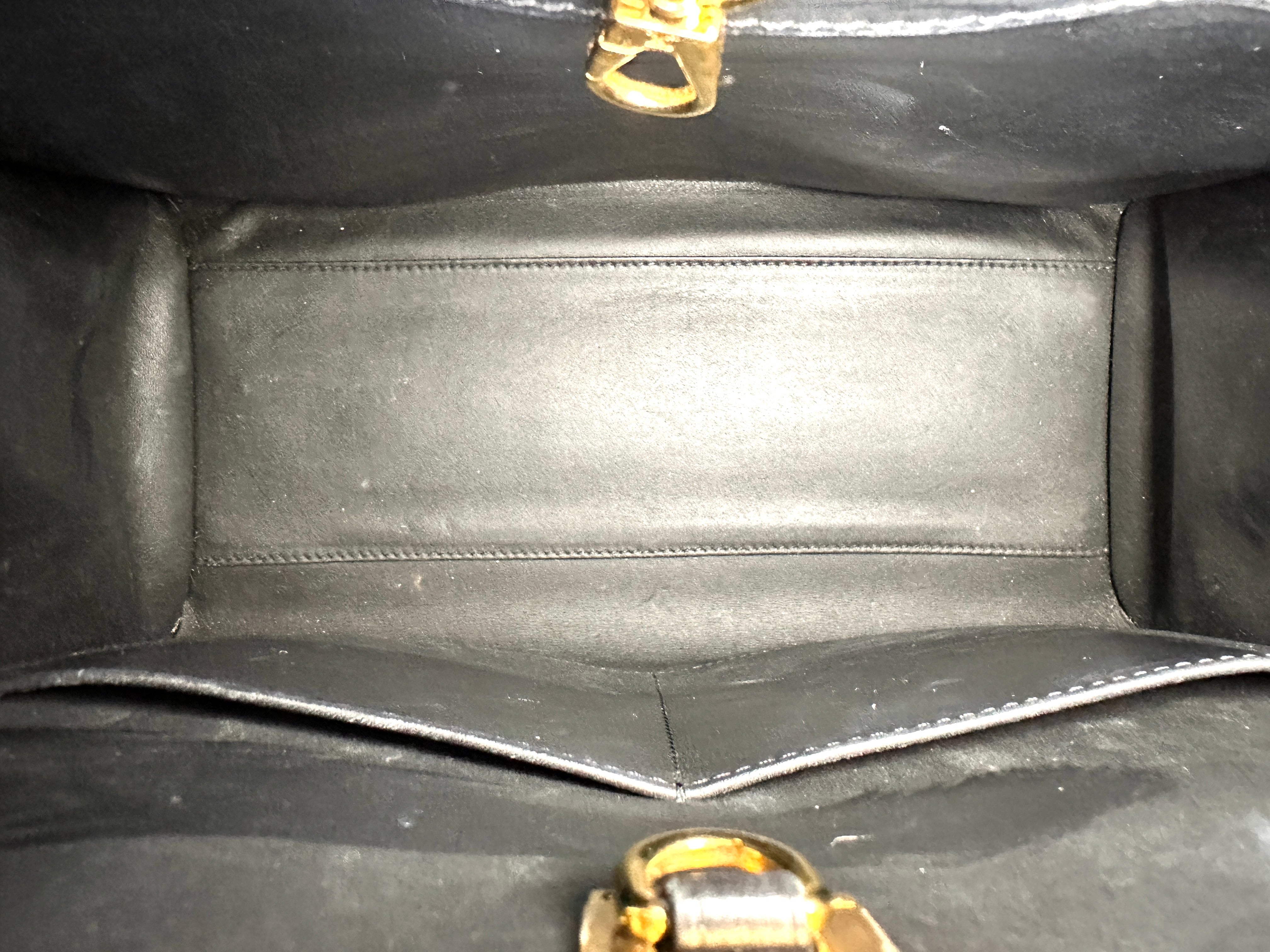 Louis Vuitton City Steamer Black Leather Satchel Handle Bag LV3077