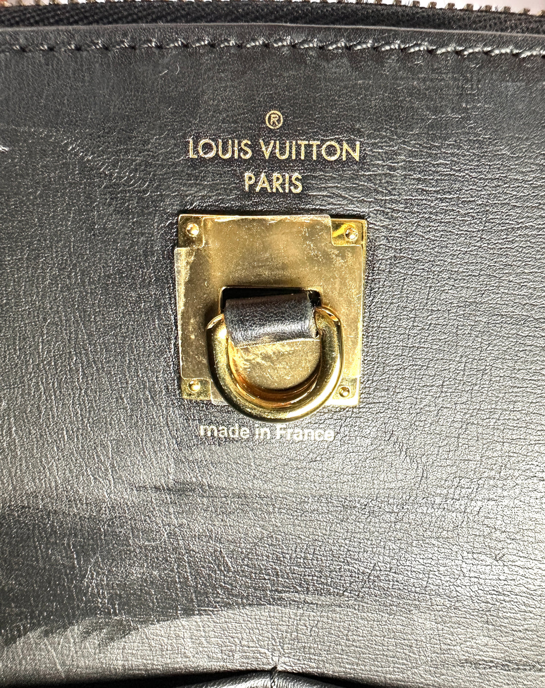 Louis Vuitton City Steamer Black Leather Satchel Handle Bag LV3077