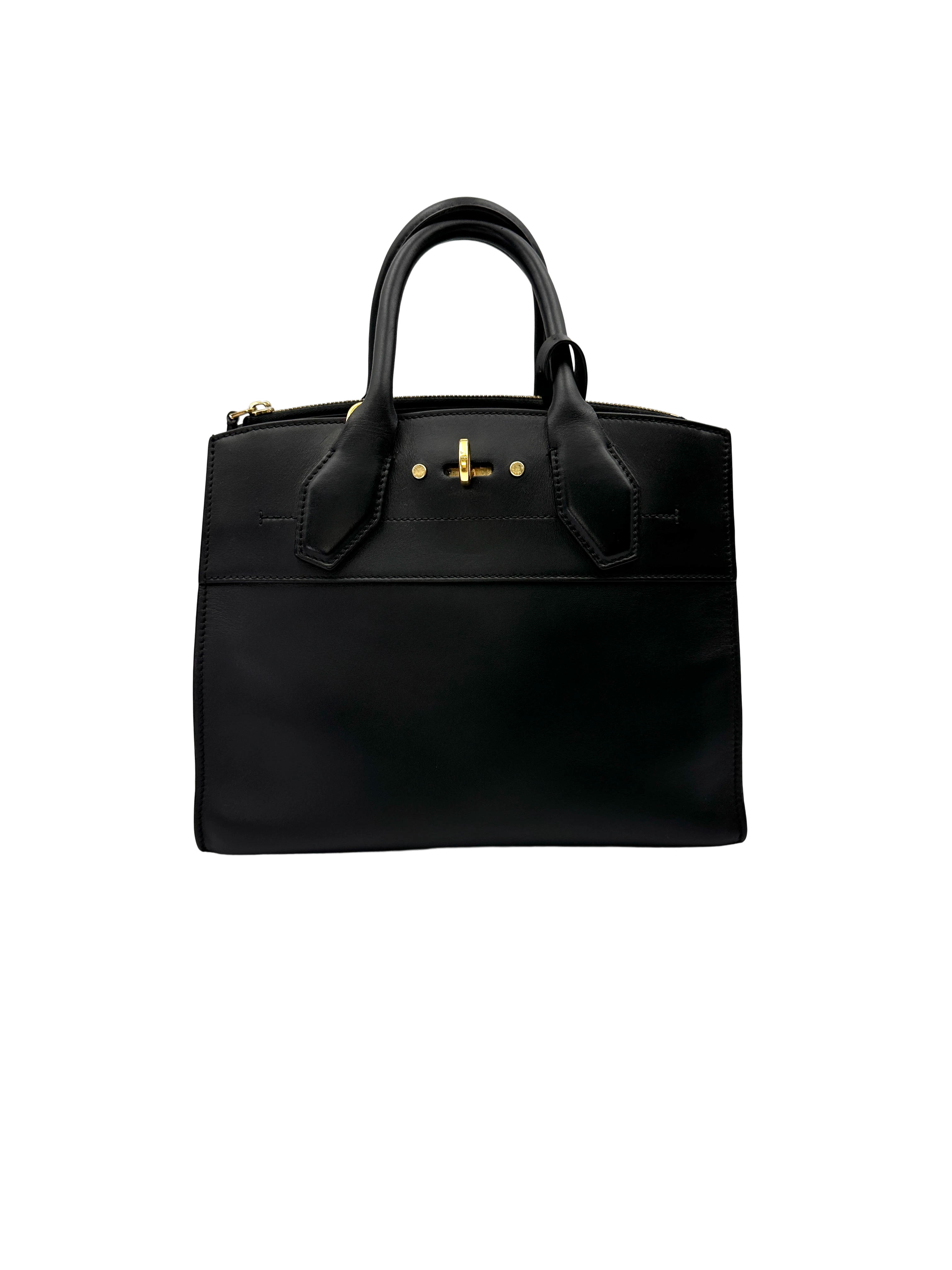 Louis Vuitton City Steamer PM Black Leather Handle Bag LV3074