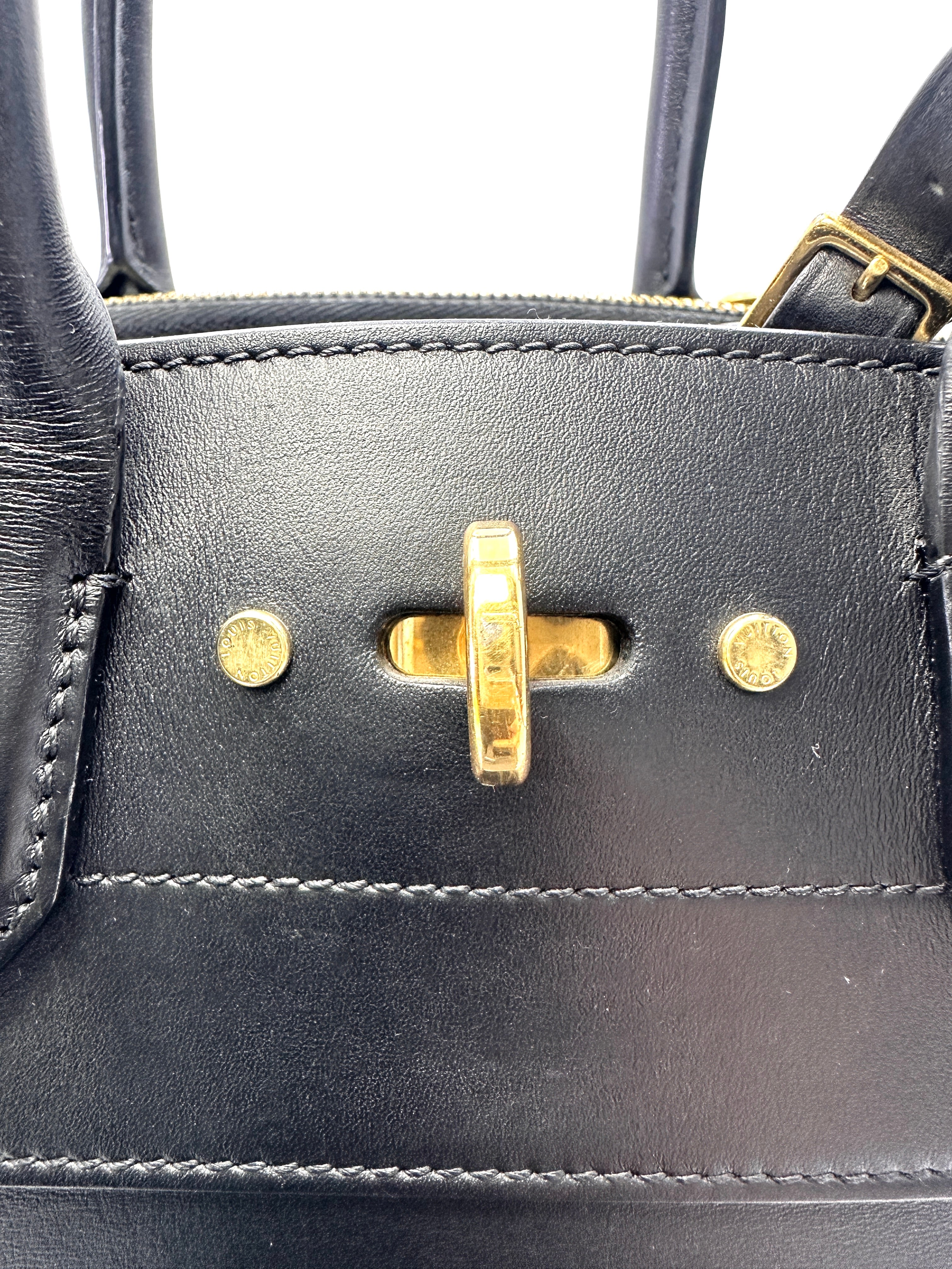 Louis Vuitton City Steamer PM Black Leather Handle Bag LV3074