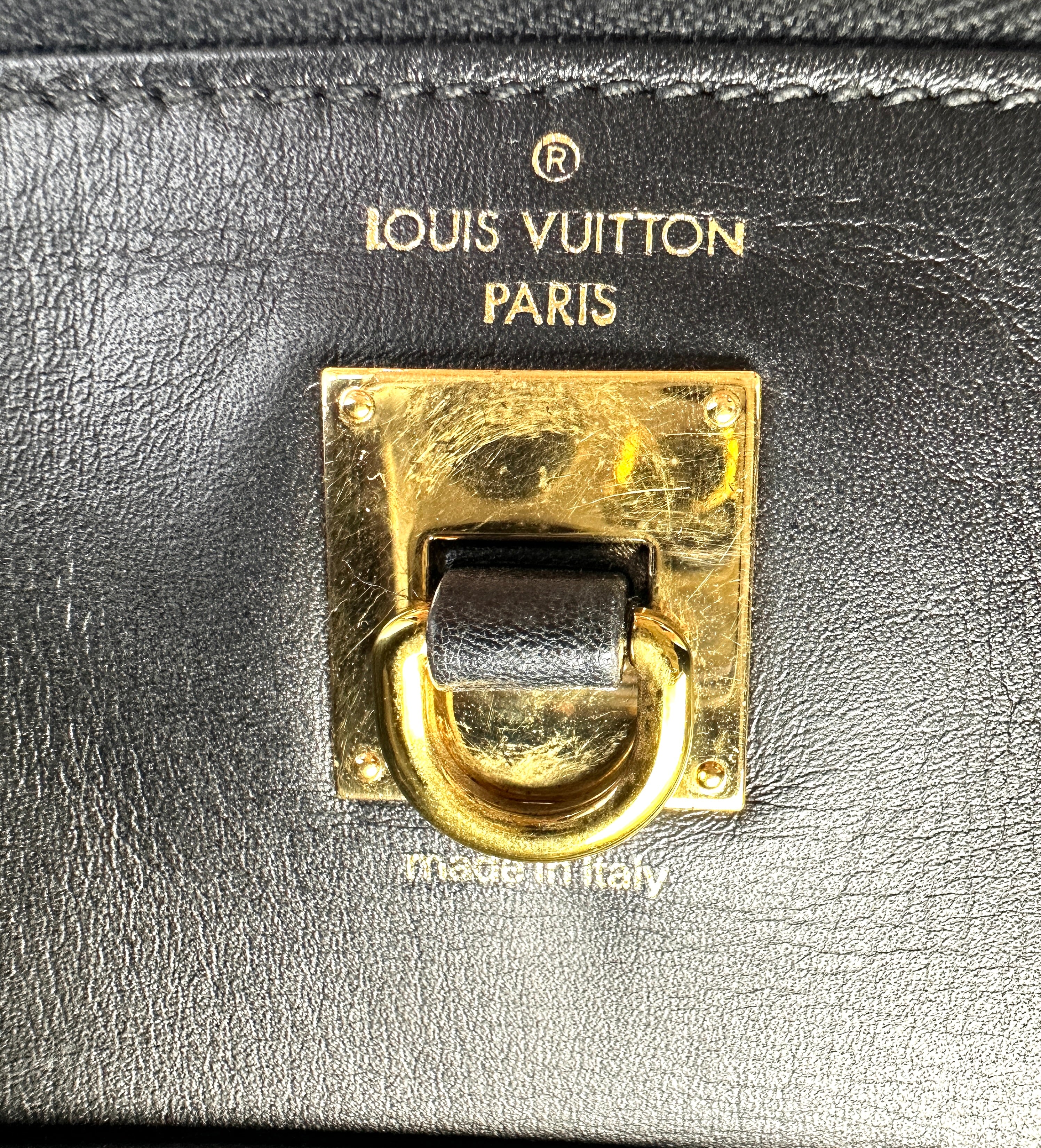 Louis Vuitton City Steamer PM Black Leather Handle Bag LV3074