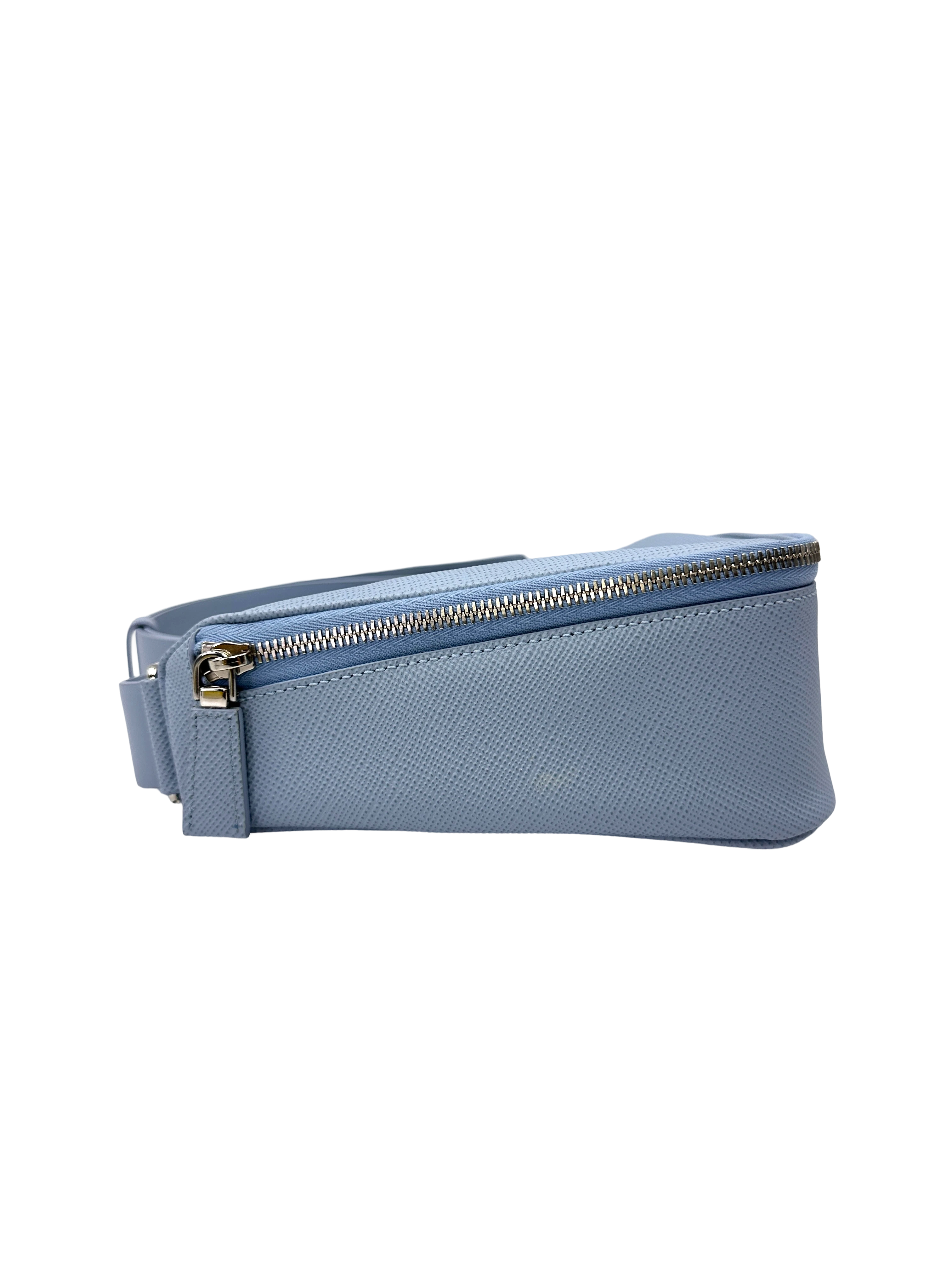 Prada Light Blue Triangle Saffiano Leather Shoulder Bag PR505