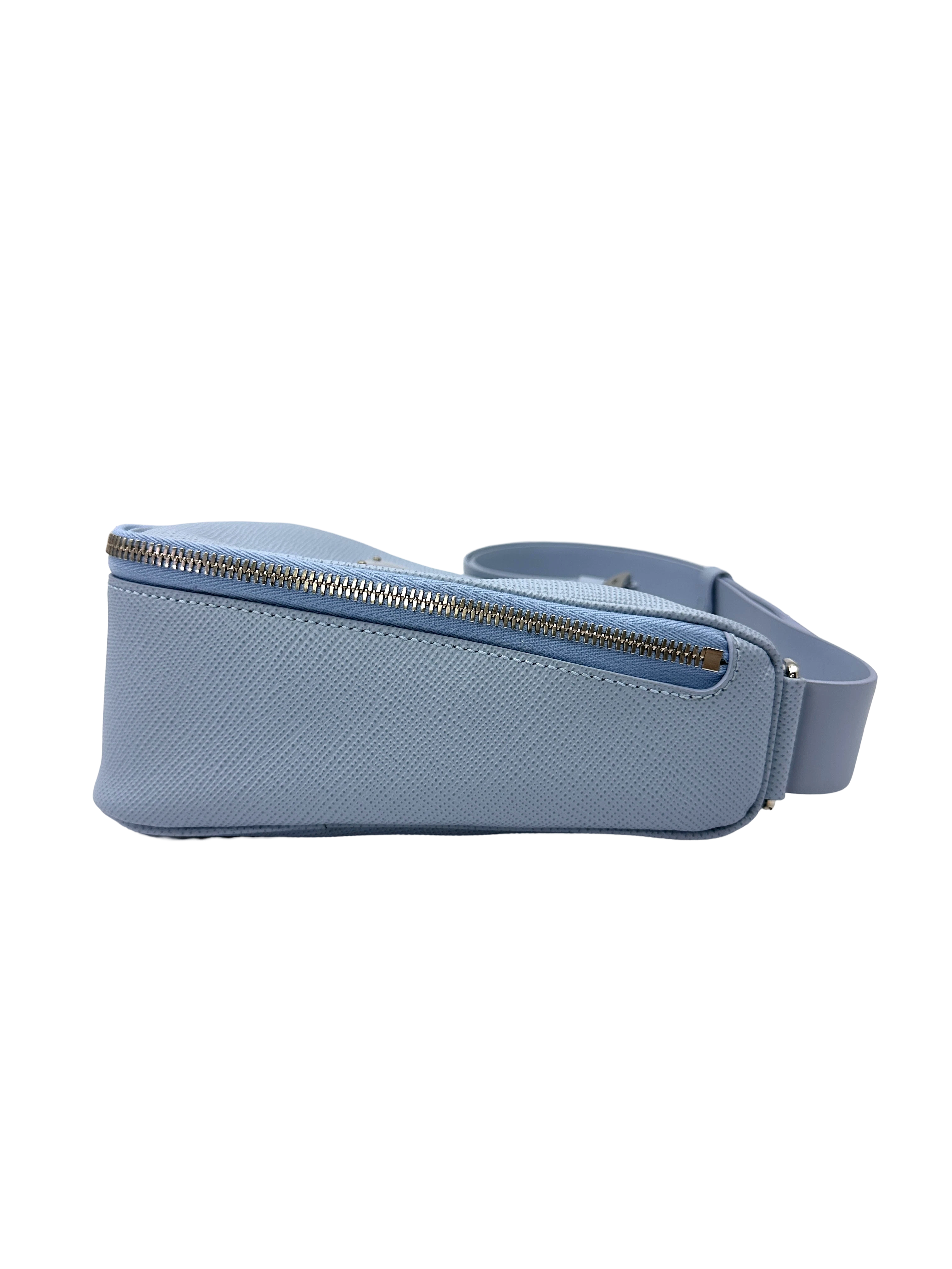 Prada Light Blue Triangle Saffiano Leather Shoulder Bag PR505