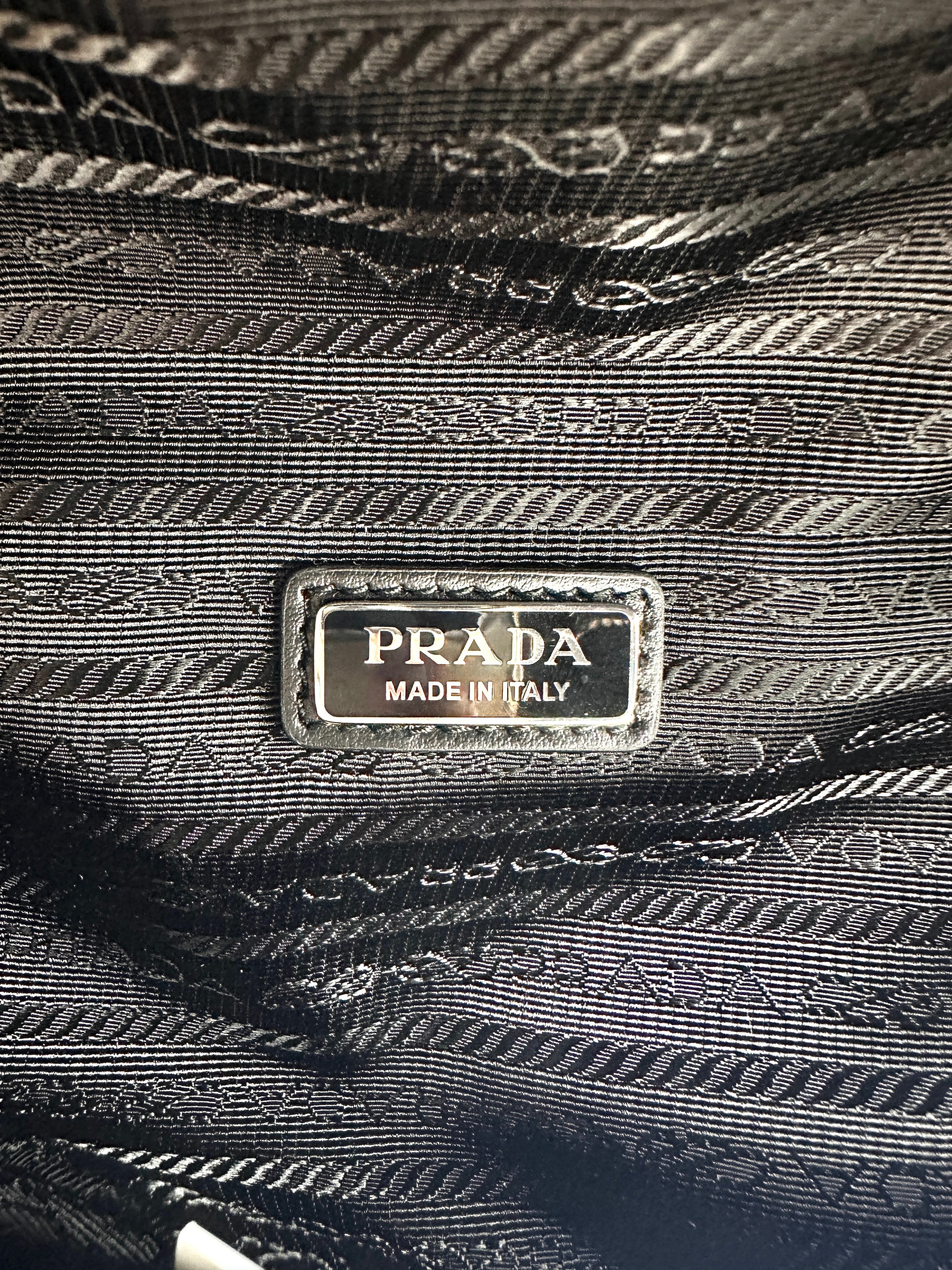 Prada Light Blue Triangle Saffiano Leather Shoulder Bag PR505