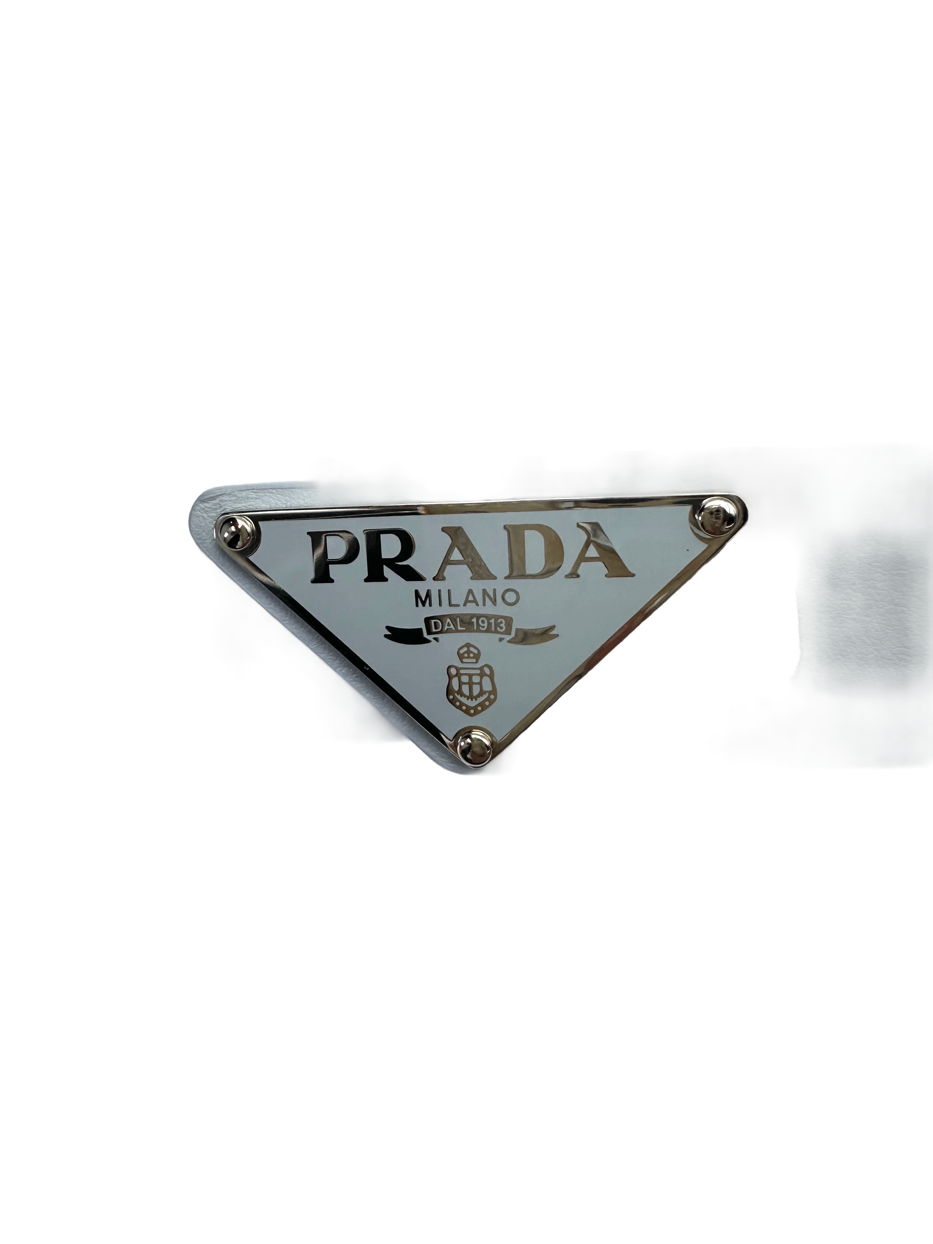 Prada Light Blue Triangle Saffiano Leather Shoulder Bag PR505