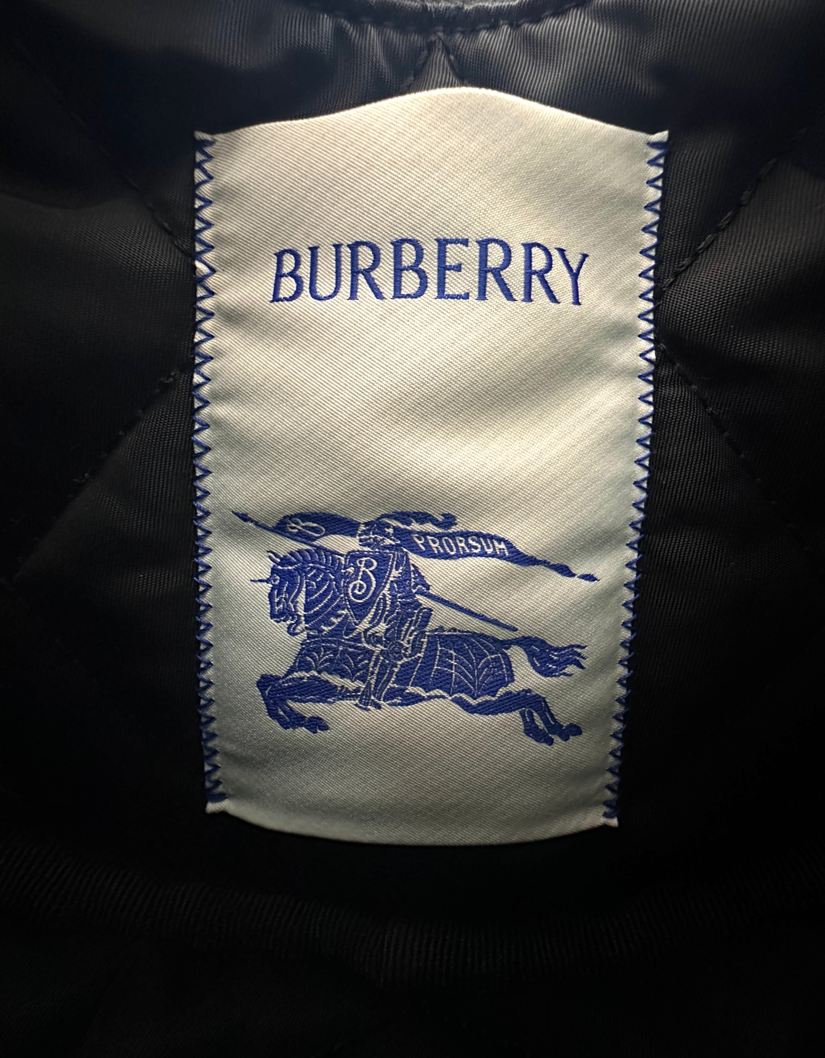Burberry Horseshoe Black Quilted Nylon Hobo Bag BRB