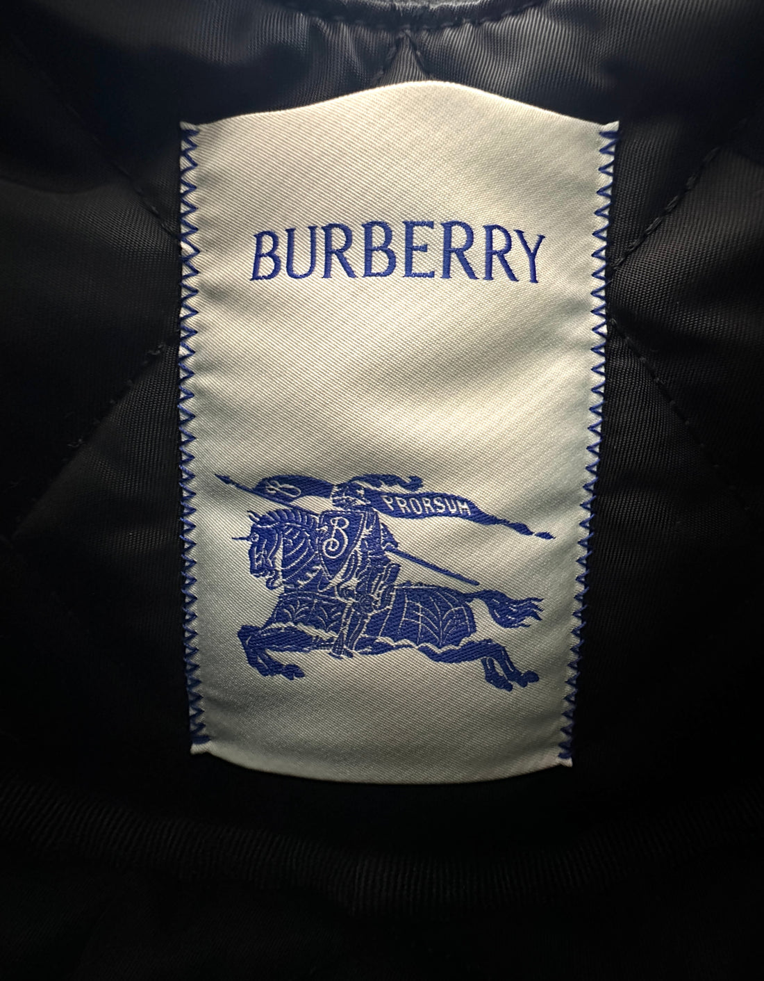 Burberry Horseshoe Black Quilted Nylon Hobo Bag BRB