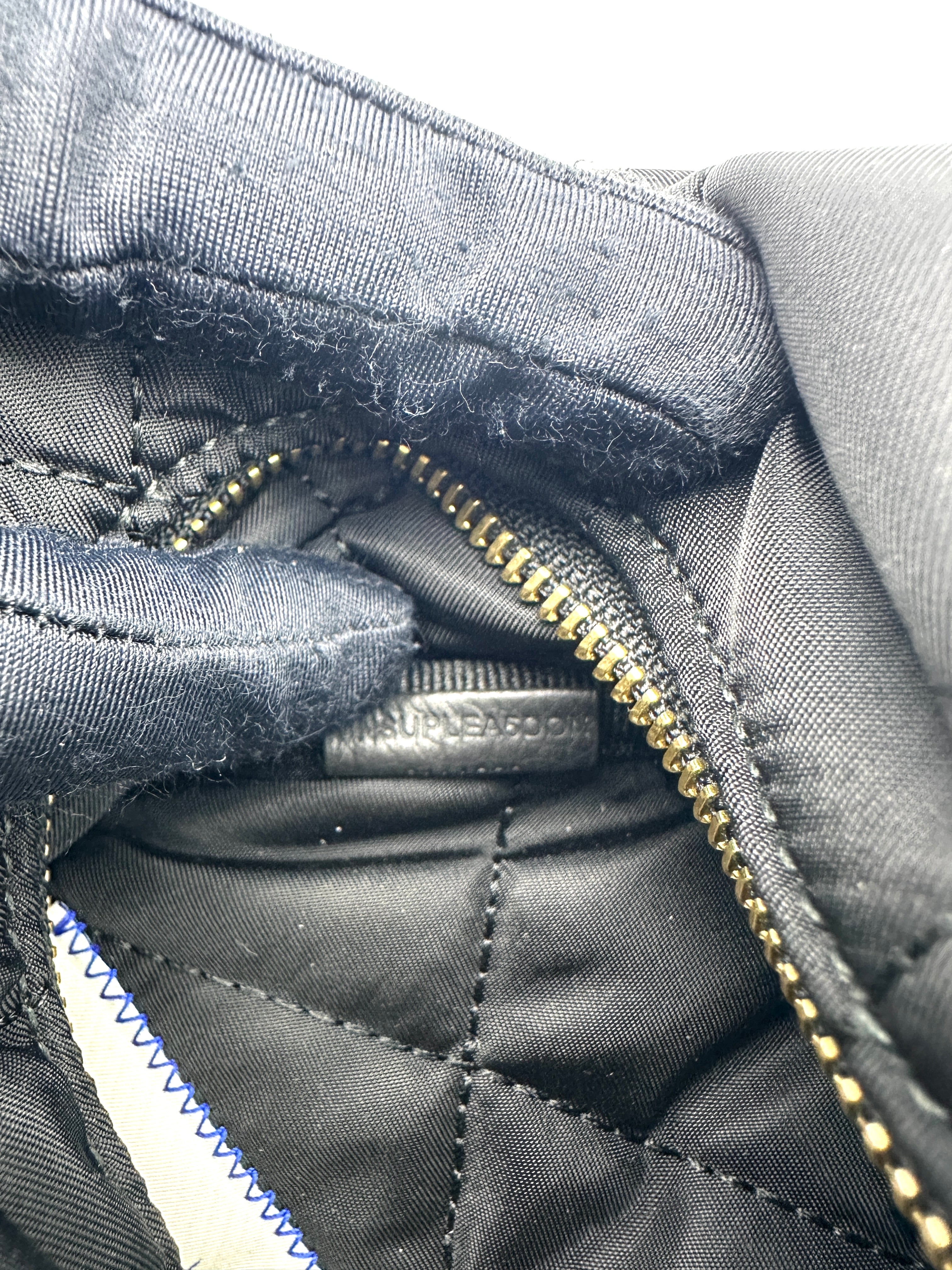 Burberry Horseshoe Black Quilted Nylon Hobo Bag BRB
