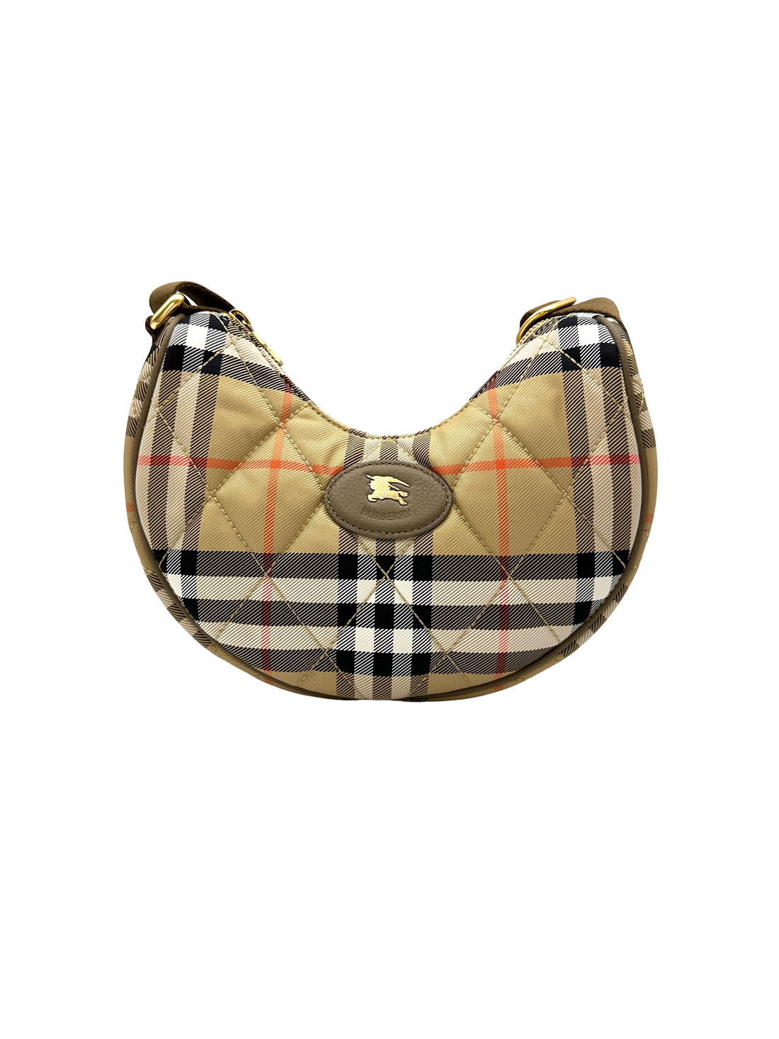 Burberry Horseshoe Check Quilted Canvas Hobo Bag BRA