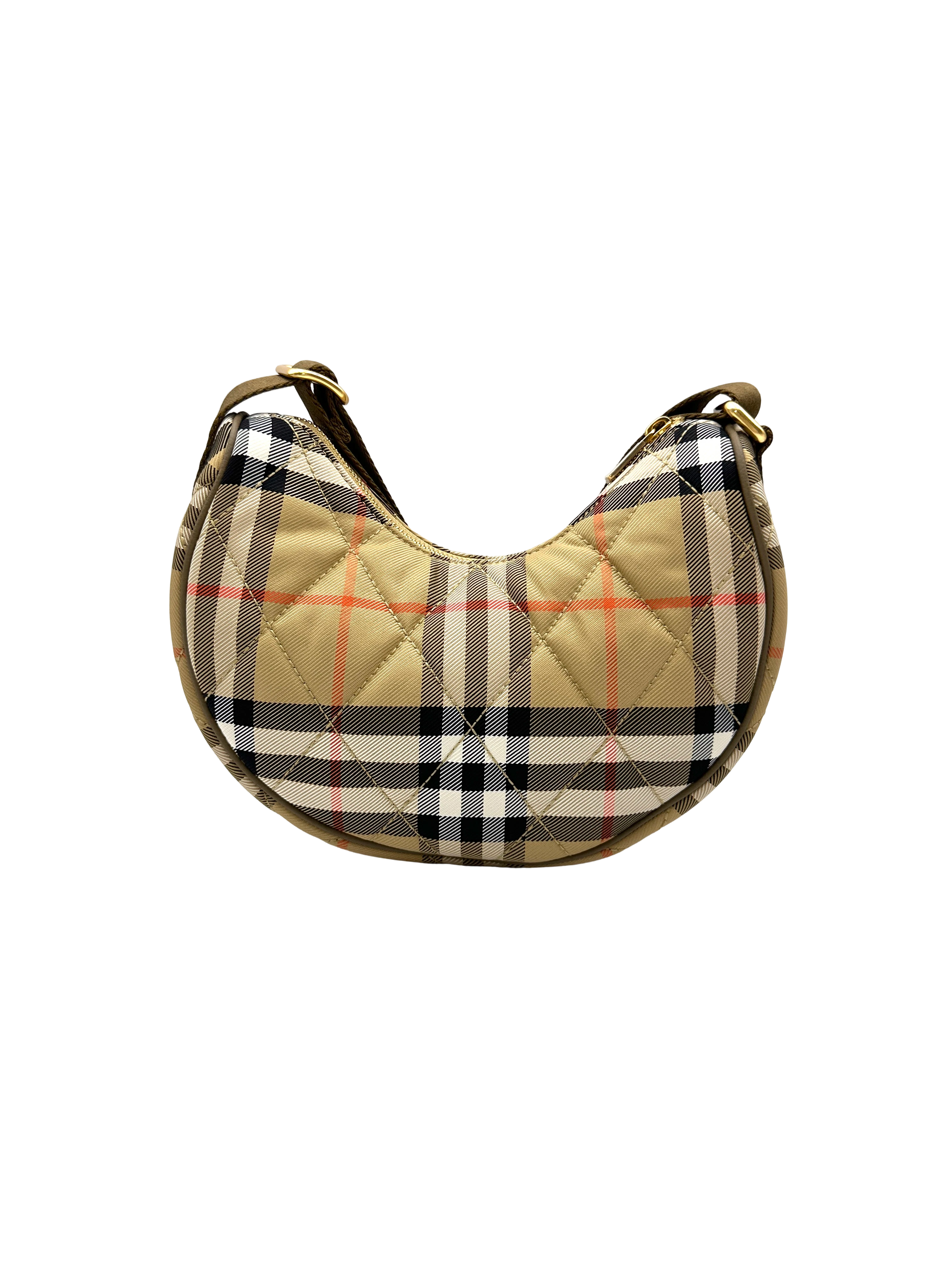 Burberry Horseshoe Check Quilted Canvas Hobo Bag BRA
