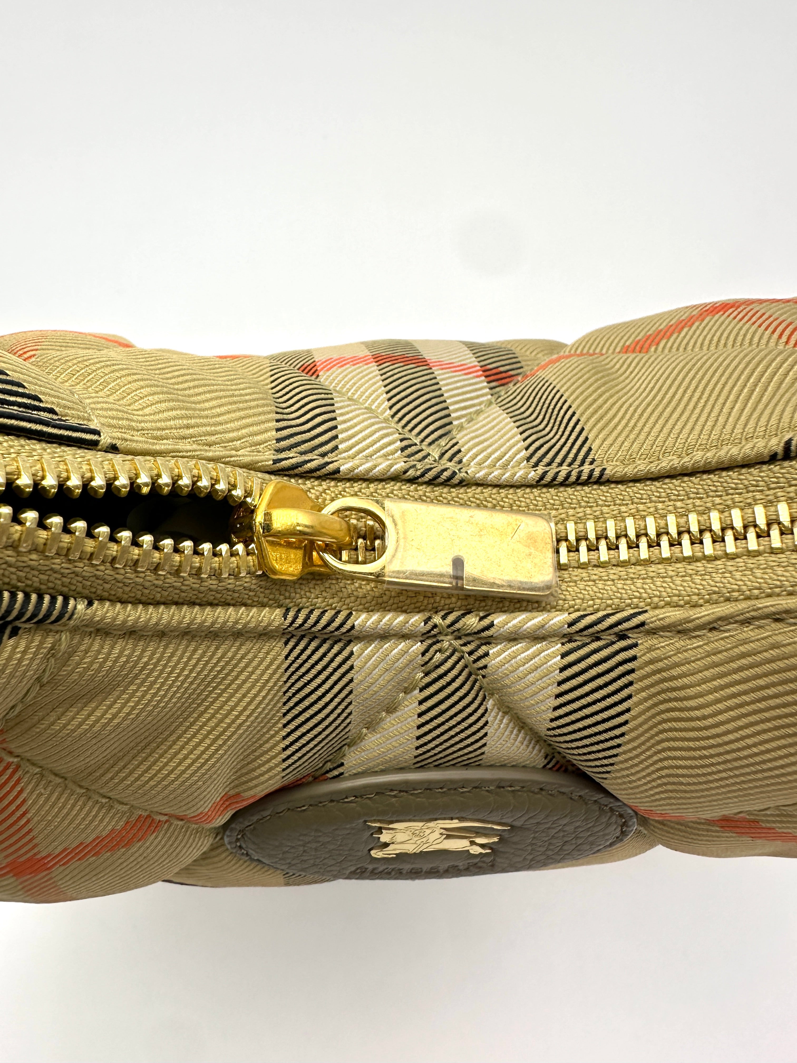 Burberry Horseshoe Check Quilted Canvas Hobo Bag BRA