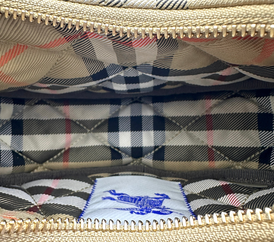 Burberry Horseshoe Check Quilted Canvas Hobo Bag BRA