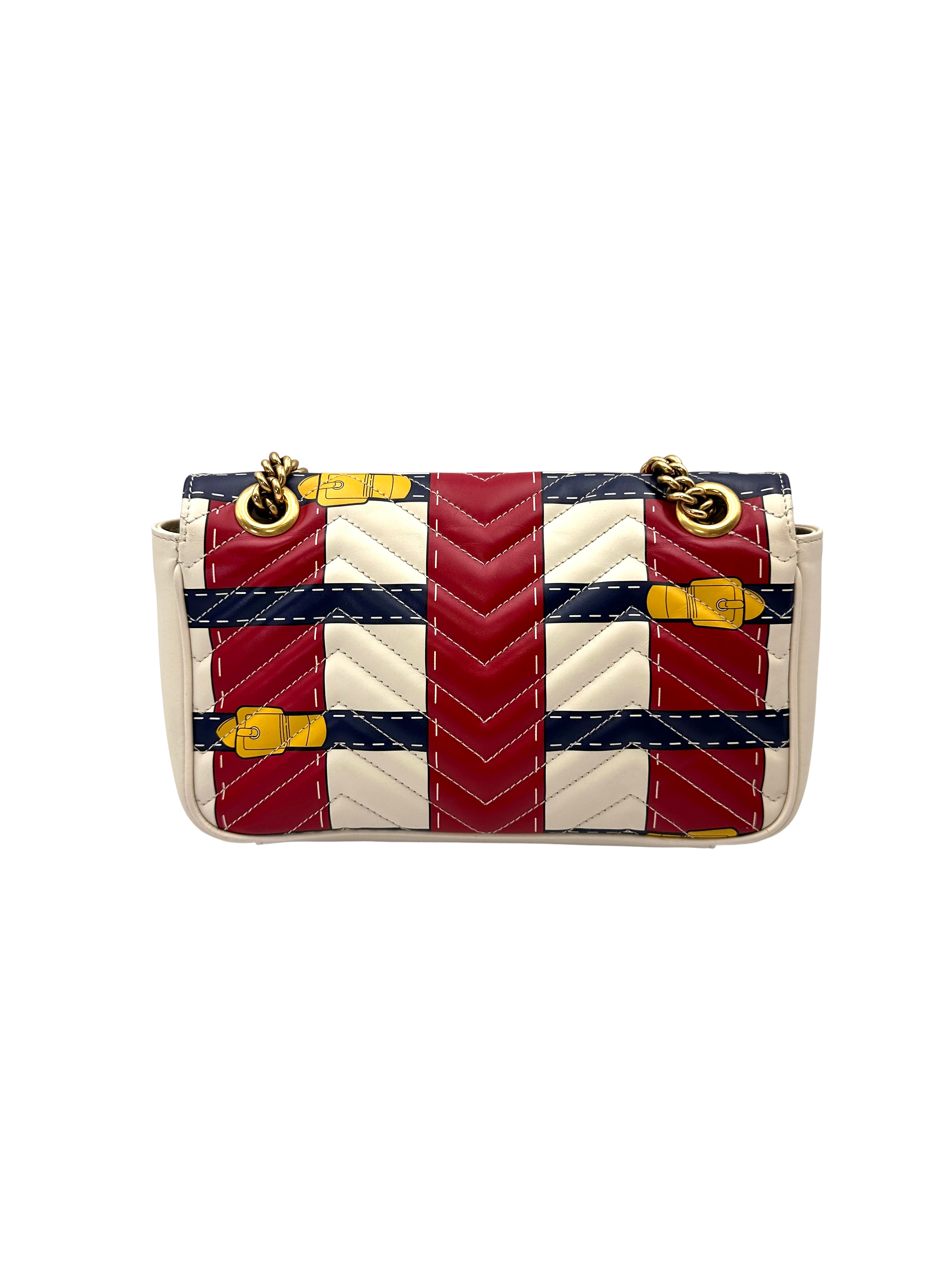Gucci GG Marmont Trompe L'oeil Belt Print Shoulder Bag GG1352
